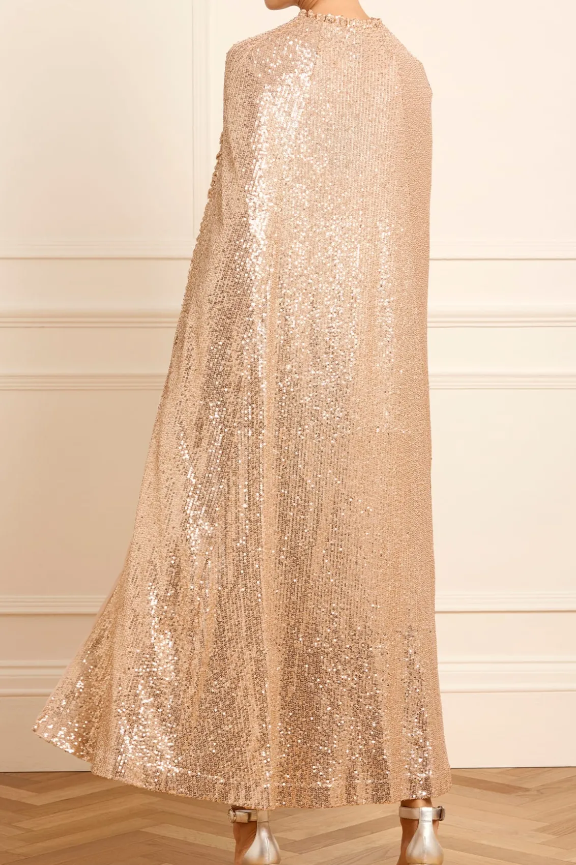 Responsibly Sourced | Capes^Needle & Thread Amora Long Cape Gold