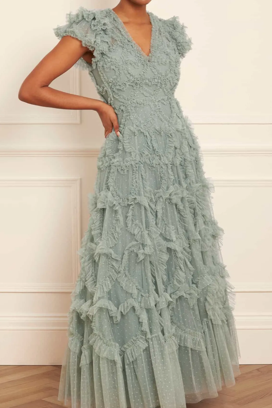Mummy & Me | Evening Dresses^Needle & Thread Amorette V-Neck Gown Green
