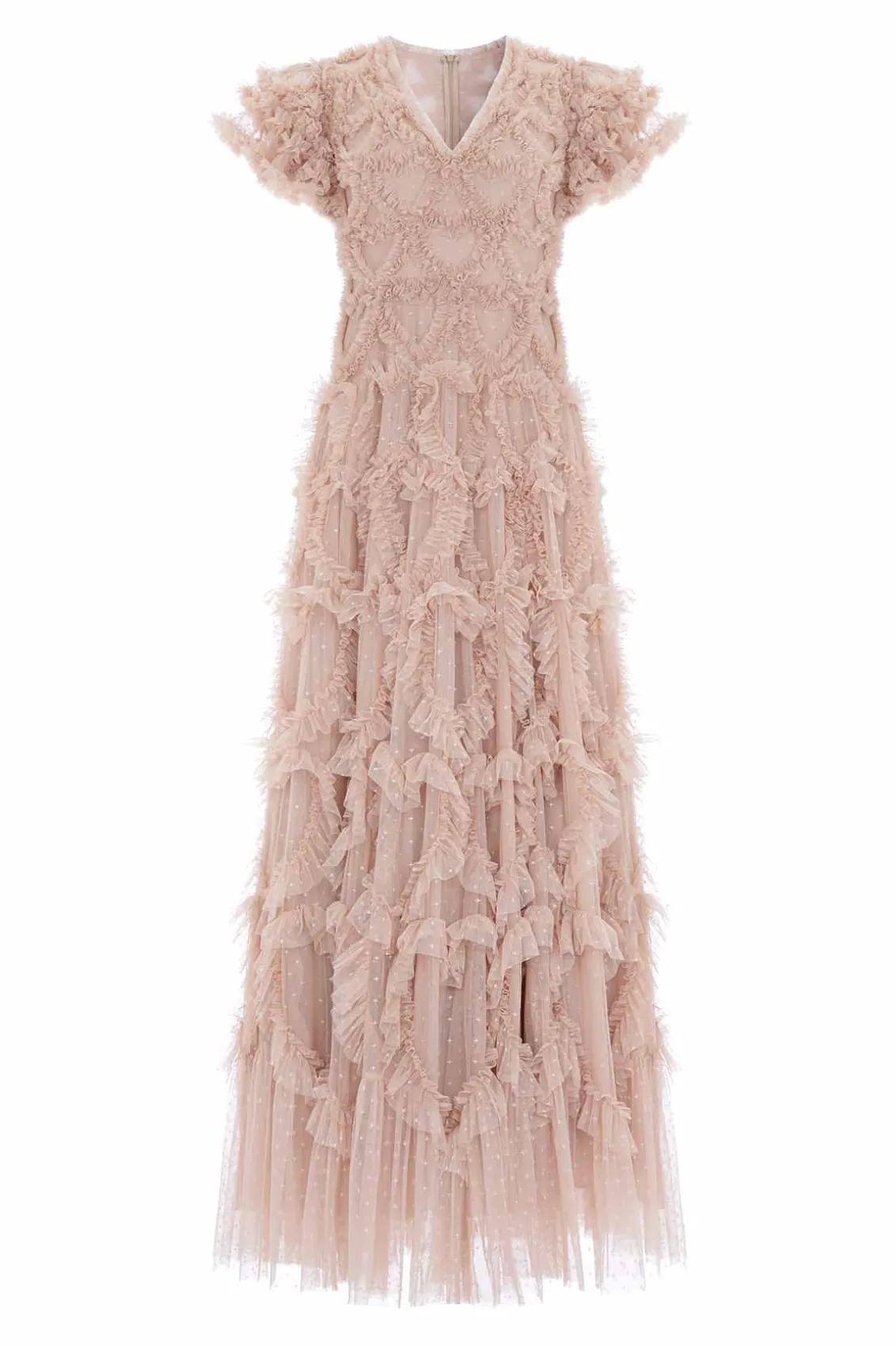 Evening Dresses | Responsibly Sourced^Needle & Thread Amorette V-Neck Gown Beige