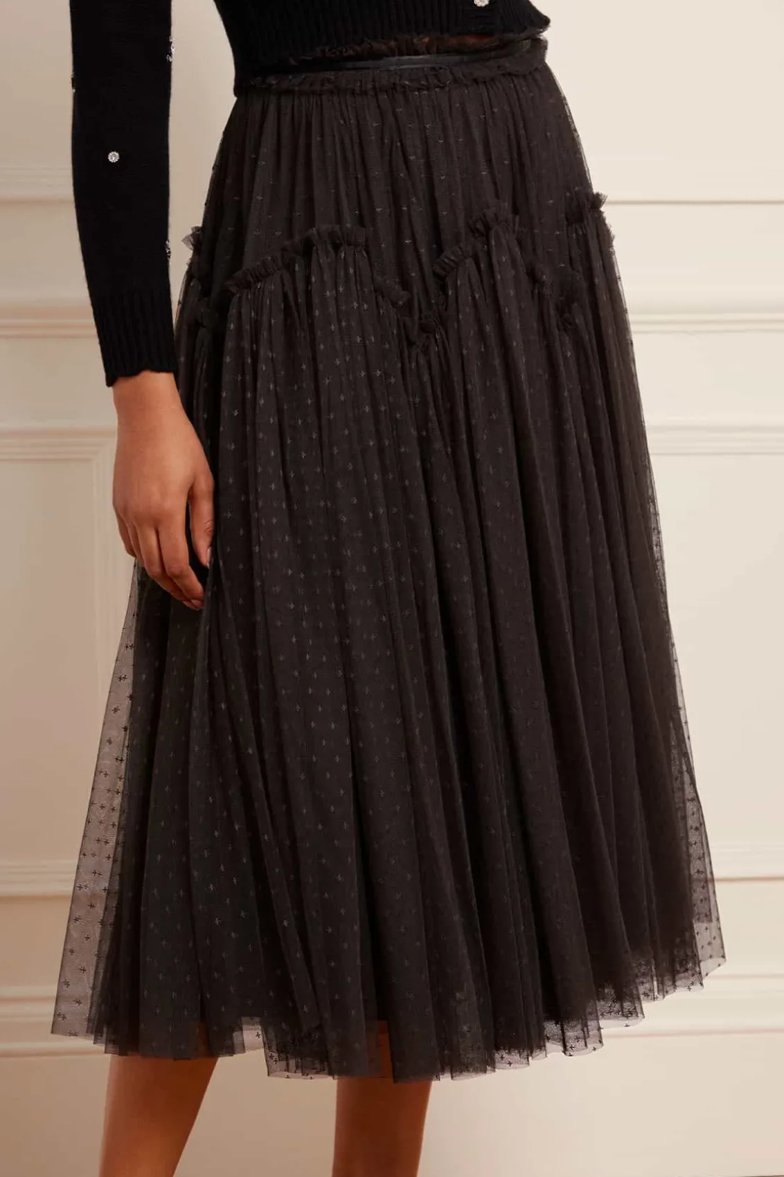 Responsibly Sourced | Skirts^Needle & Thread Arabesque Midaxi Skirt Black