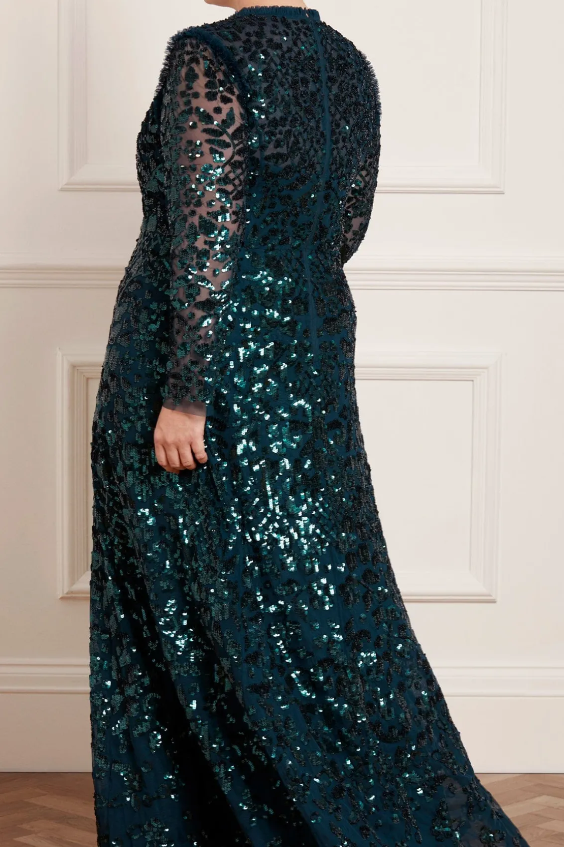 Evening Dresses | Embellished Dresses^Needle & Thread Aurelia Long Sleeve Gown Green