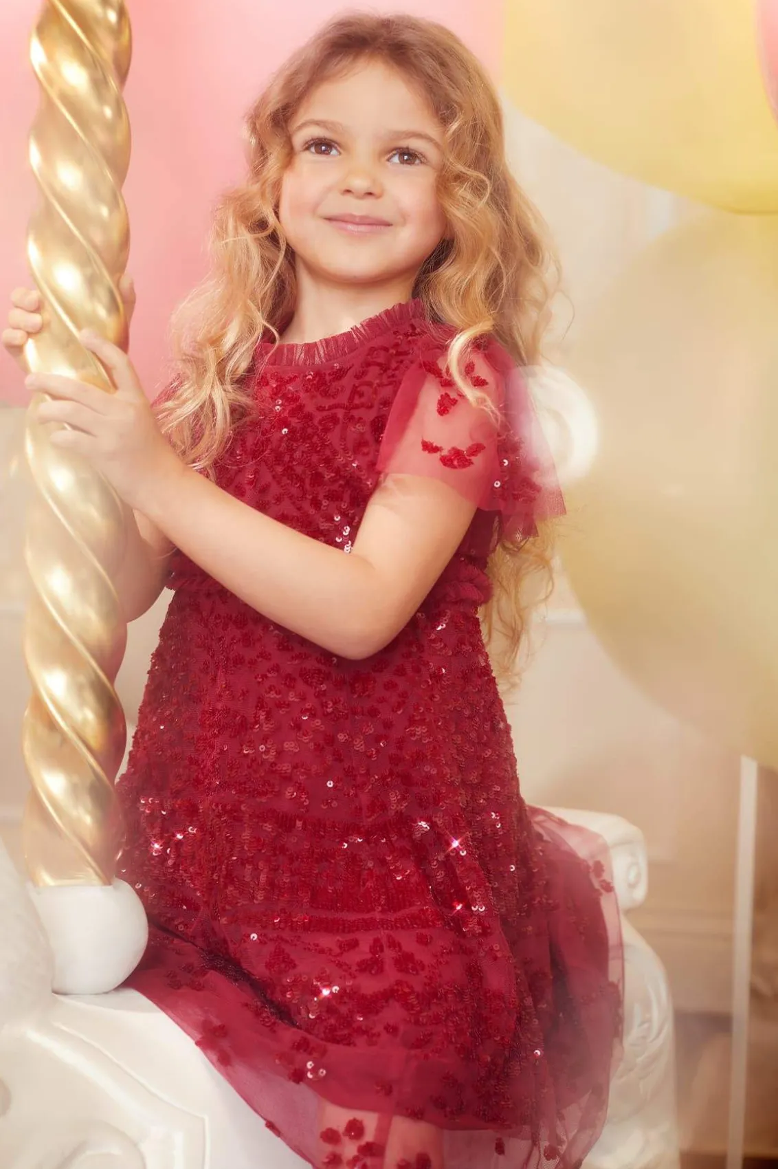 Mummy & Me | Kids Embellished Dresses^Needle & Thread Aurora Kids Dress Red