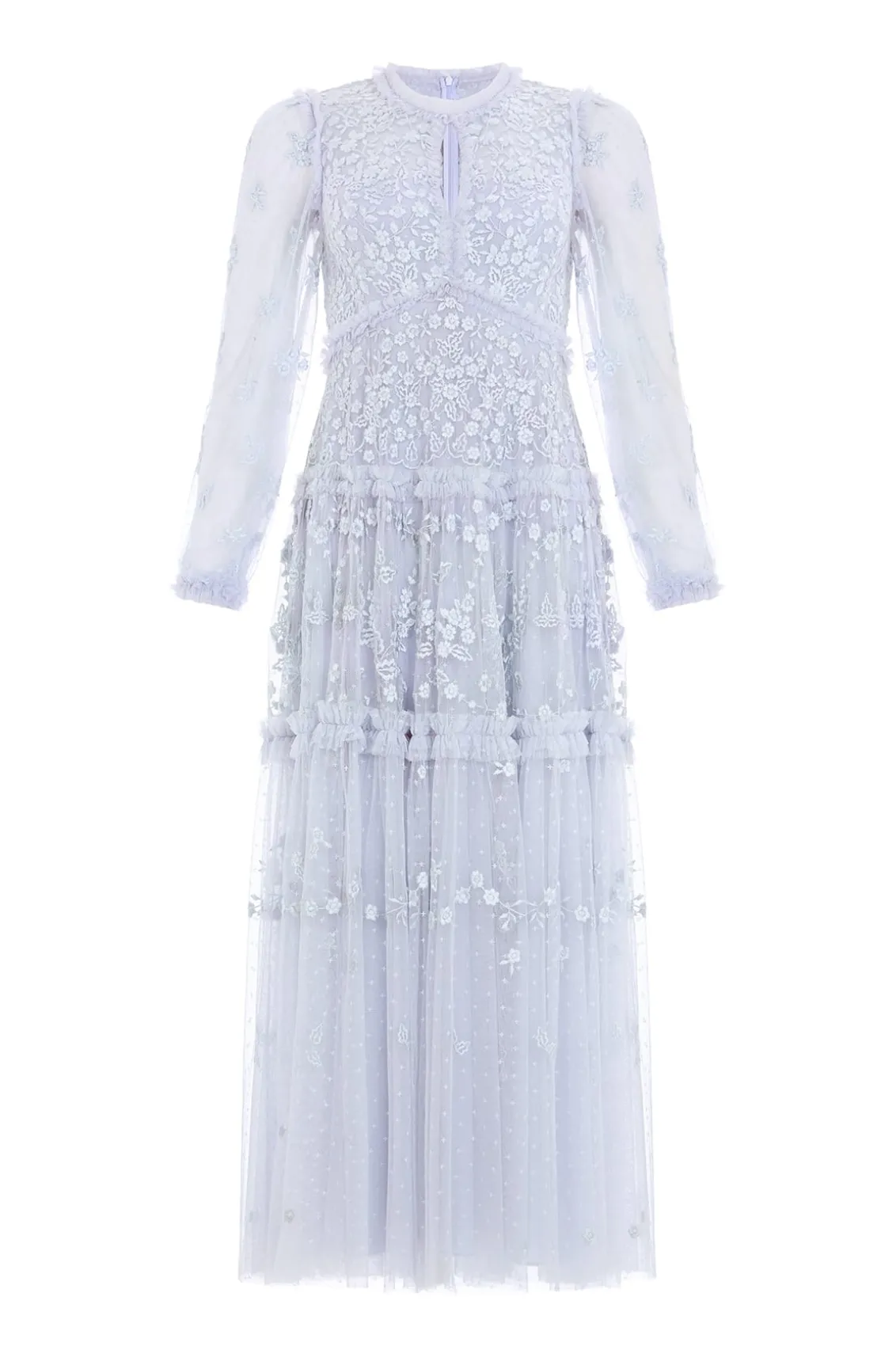 Evening Dresses | Embroidered Dresses^Needle & Thread Autumn Lace Long Sleeve Ankle Gown Blue