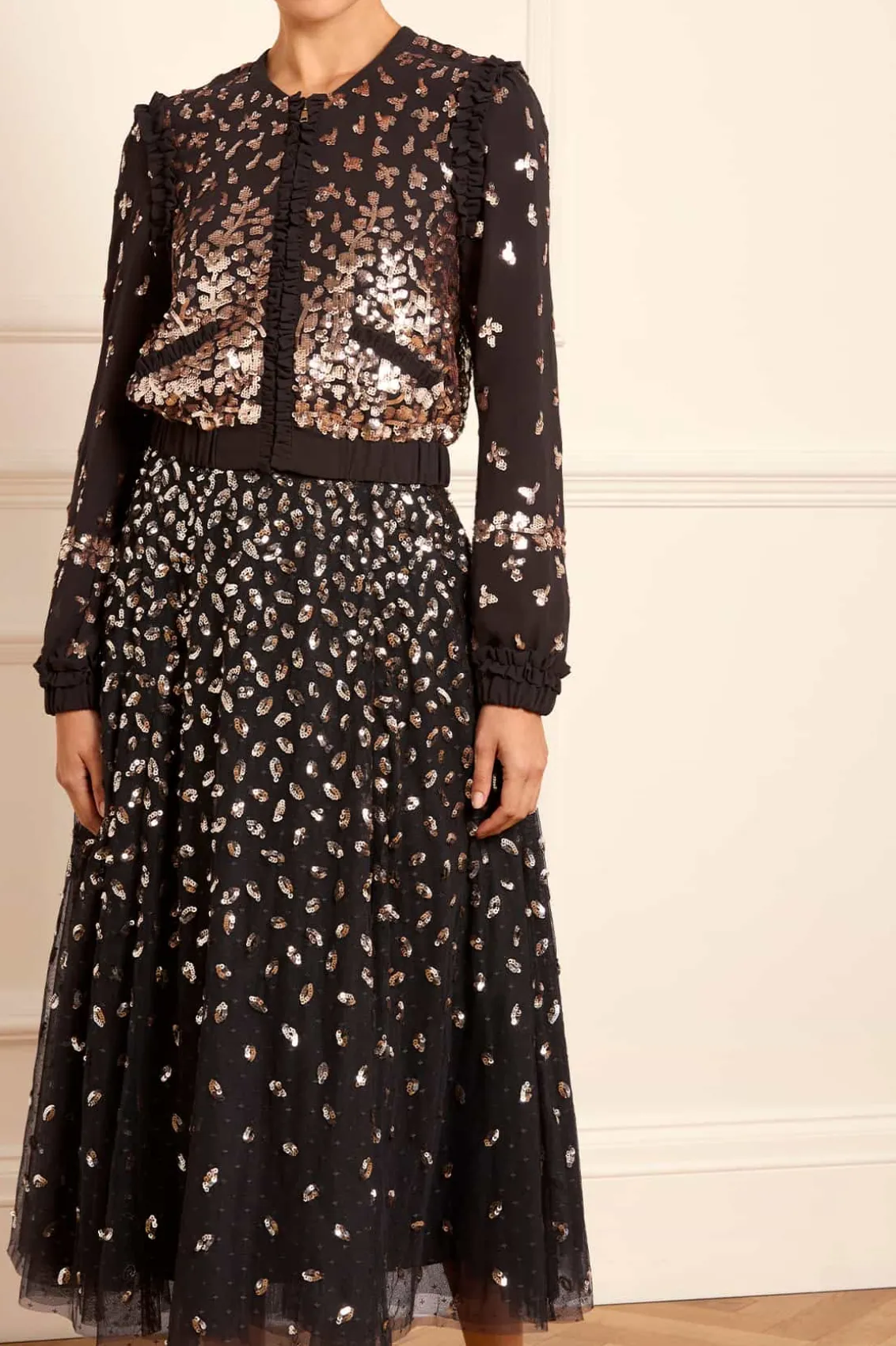 Responsibly Sourced | Skirts^Needle & Thread Autumn Leaves Ballerina Skirt Black