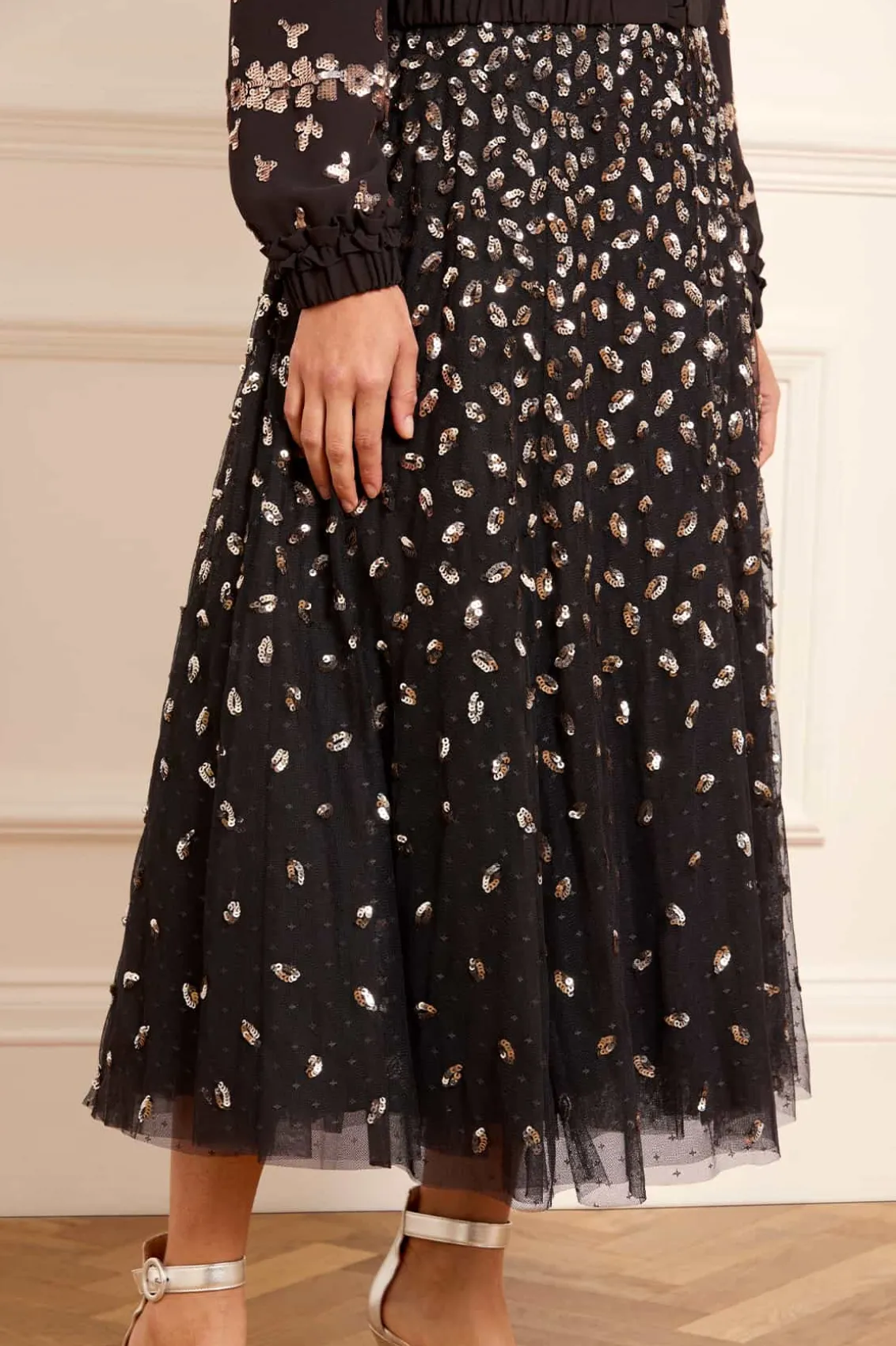 Responsibly Sourced | Skirts^Needle & Thread Autumn Leaves Ballerina Skirt Black