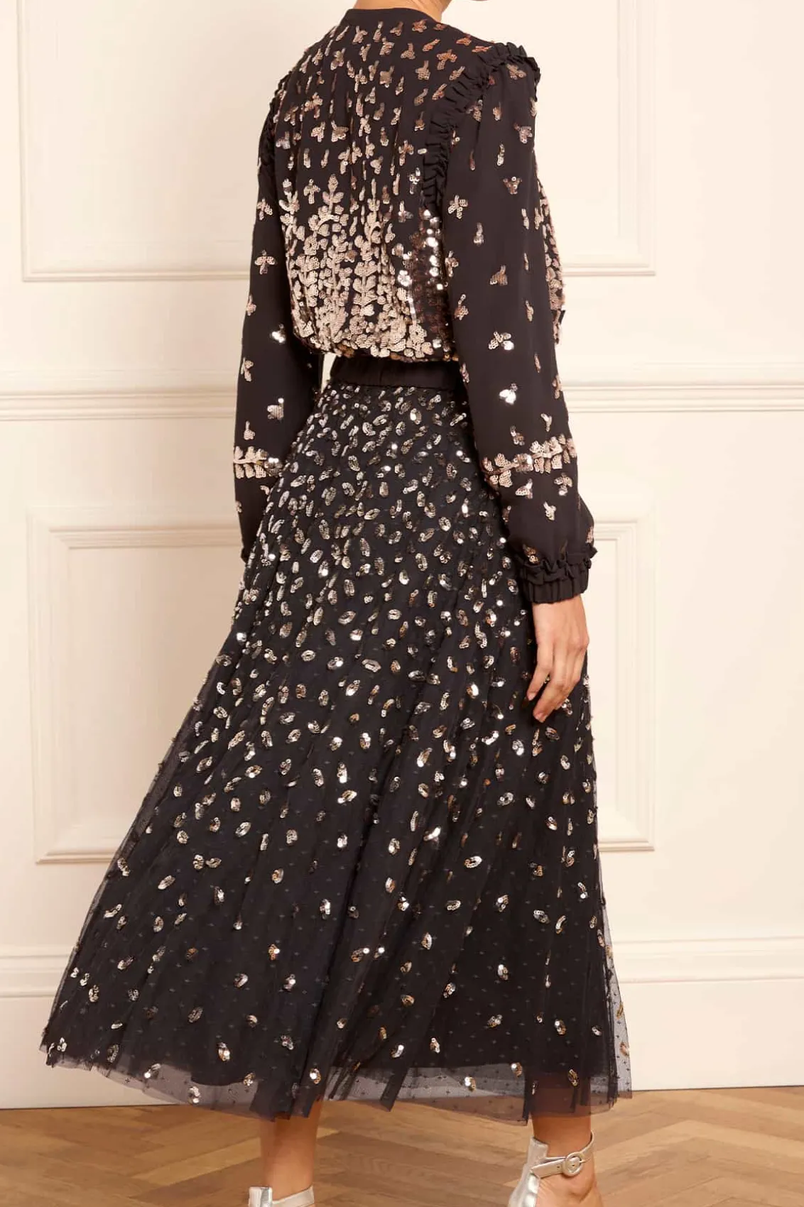 Responsibly Sourced | Skirts^Needle & Thread Autumn Leaves Ballerina Skirt Black