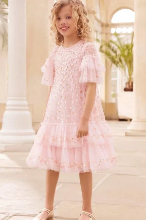 Mummy & Me | Flower Girl^Needle & Thread Autumn Leaves Kids Dress Pink