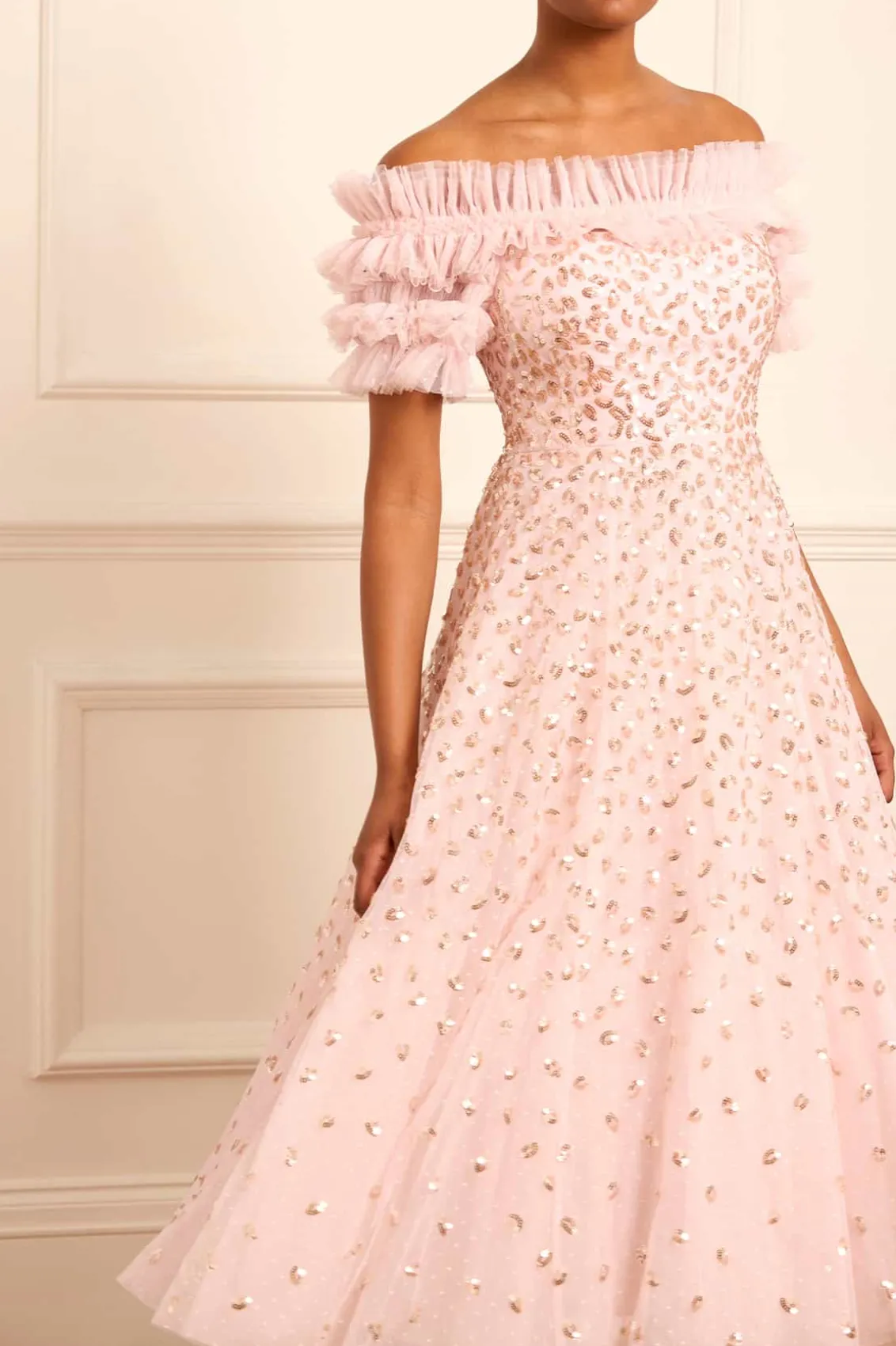 Mummy & Me | Embellished Dresses^Needle & Thread Autumn Leaves Off-Shoulder Ballerina Dress Pink