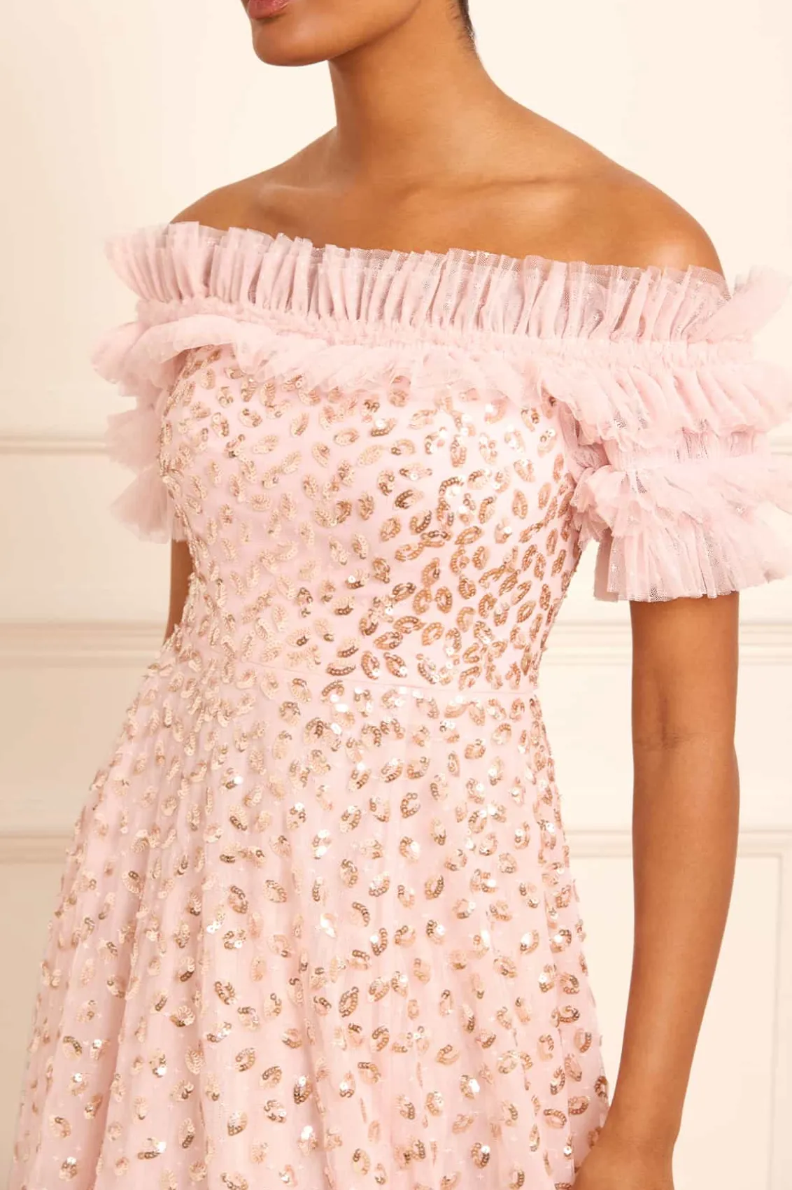 Mummy & Me | Embellished Dresses^Needle & Thread Autumn Leaves Off-Shoulder Ballerina Dress Pink