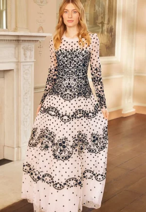 Mummy & Me | Evening Dresses^Needle & Thread Beatrice Long Sleeve Gown Champagne