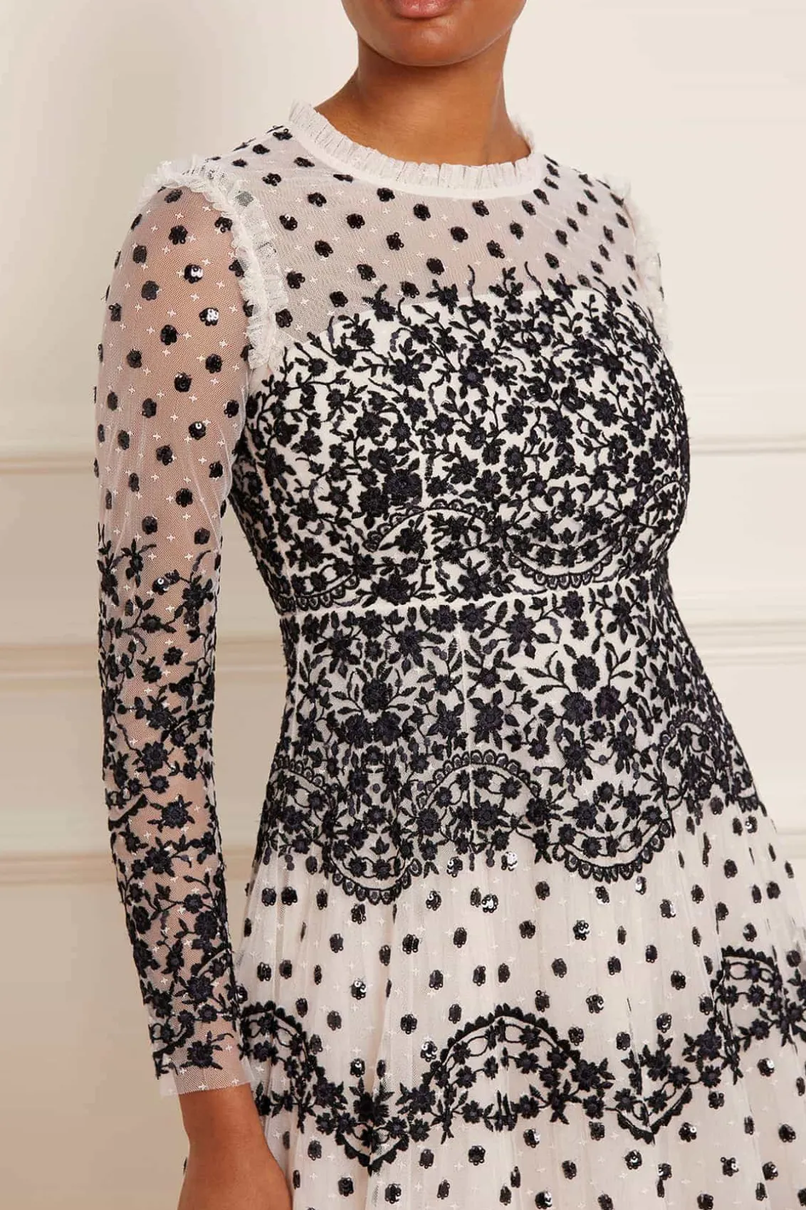 Mummy & Me | Evening Dresses^Needle & Thread Beatrice Long Sleeve Gown Champagne