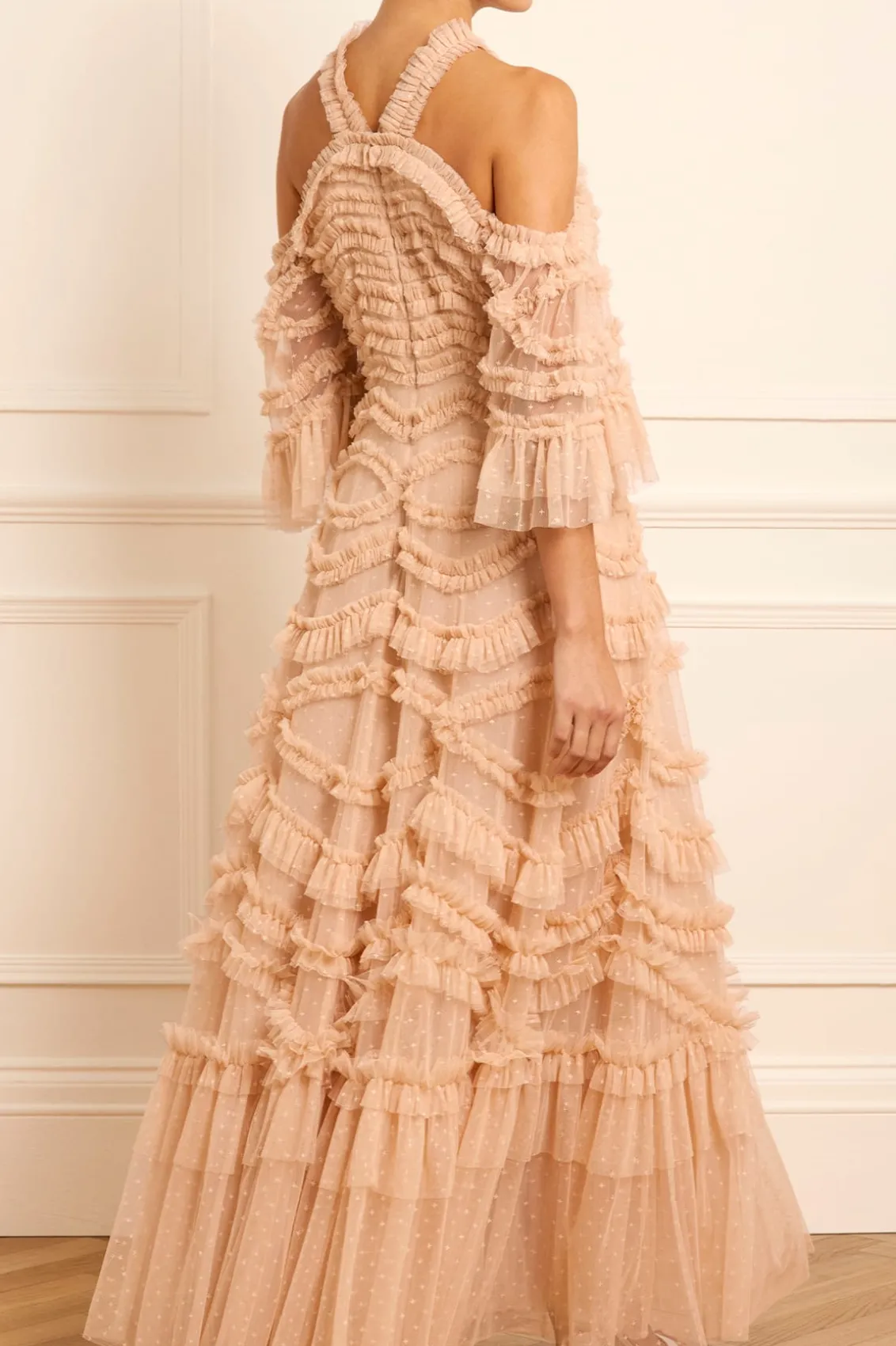 Evening Dresses | Responsibly Sourced^Needle & Thread Bronte Off-Shoulder Gown Gold