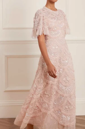 Embroidered Dresses | Embellished Dresses^Needle & Thread Carmen Ruffle Ankle Gown Pink