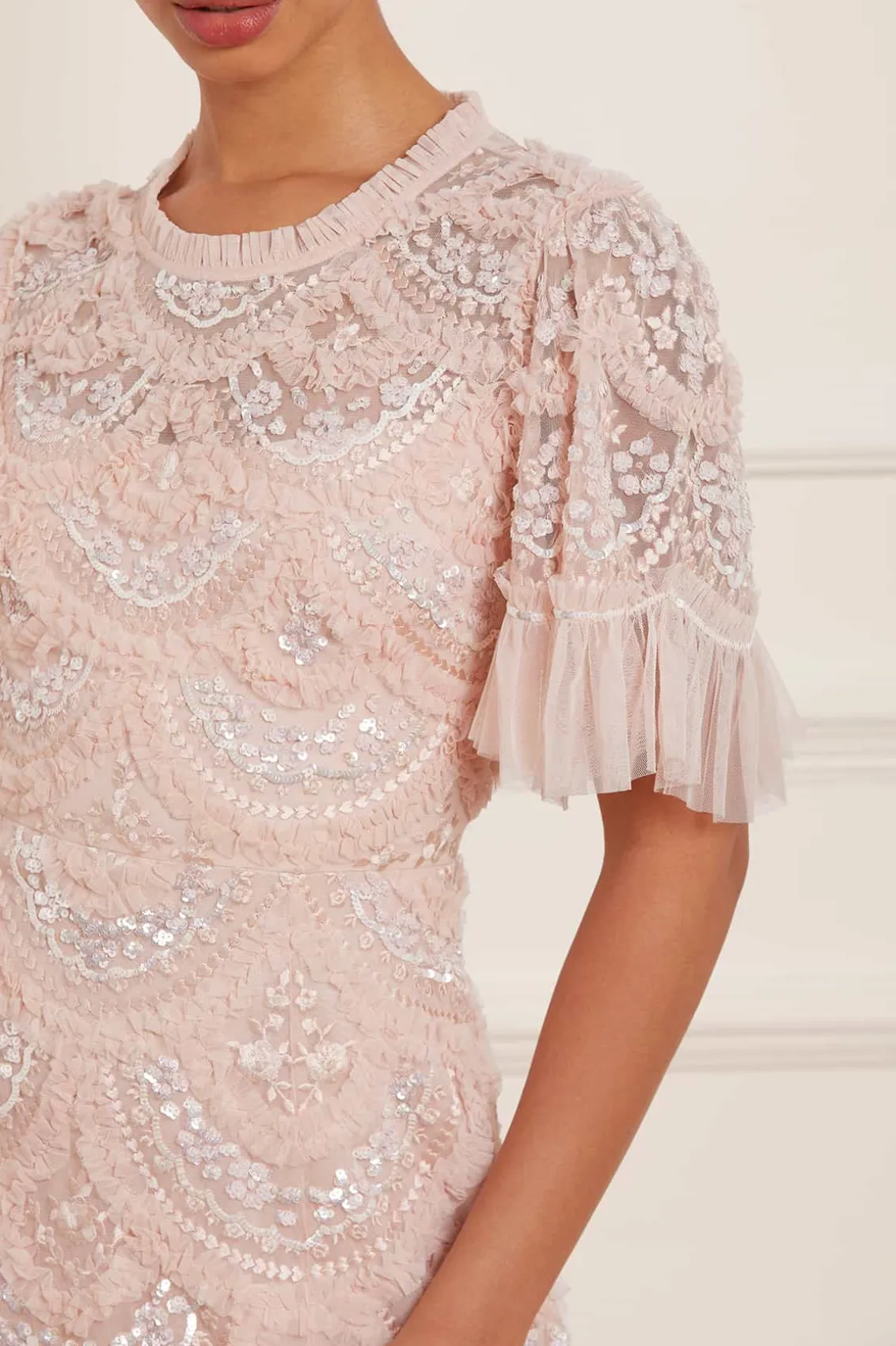 Embroidered Dresses | Embellished Dresses^Needle & Thread Carmen Ruffle Ankle Gown Pink
