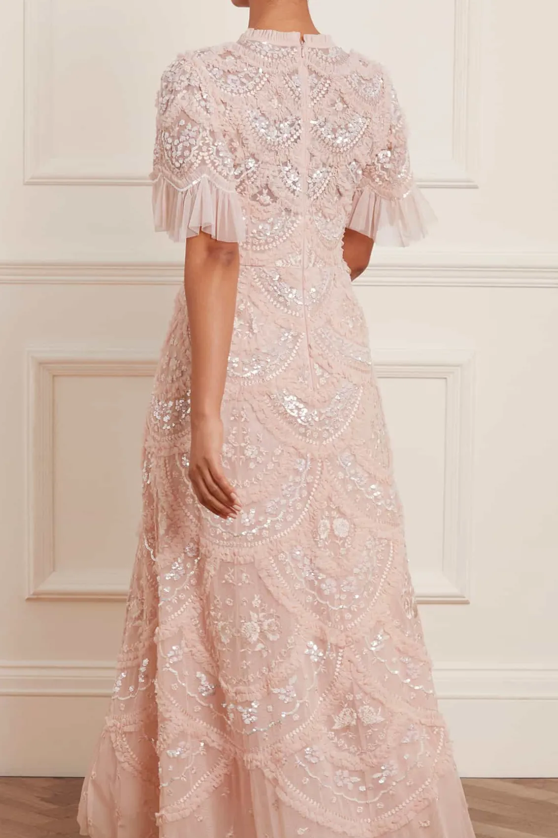 Embroidered Dresses | Embellished Dresses^Needle & Thread Carmen Ruffle Ankle Gown Pink