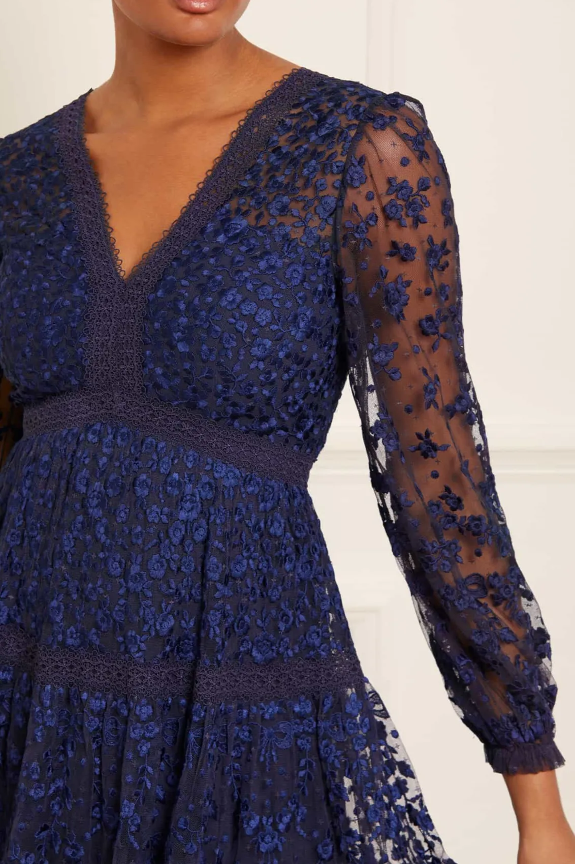 Embroidered Dresses | Responsibly Sourced^Needle & Thread Celestia Ribbon Ankle Gown Blue