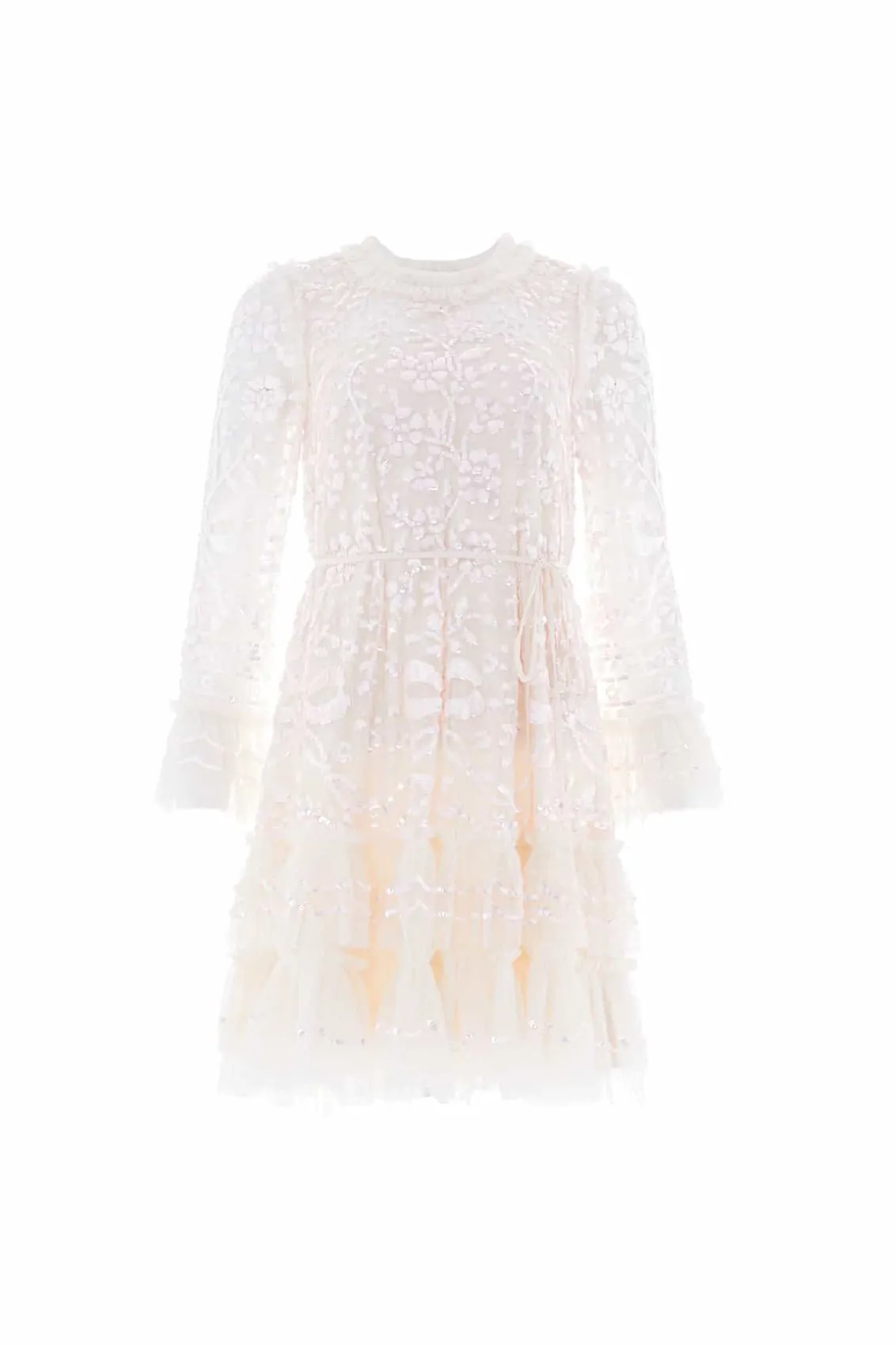 Wedding Wardrobe | Evening Dresses^Needle & Thread Celia Long Sleeve Mini Dress Champagne