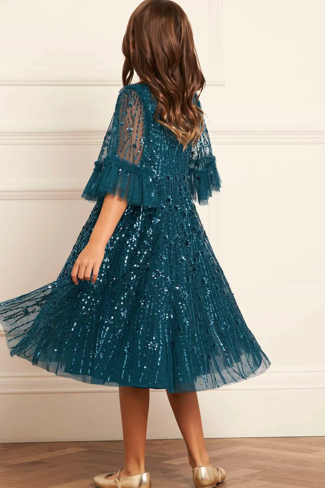 Kids Embellished Dresses | Kids Responsibly Sourced^Needle & Thread Comet Kids Dress Blue