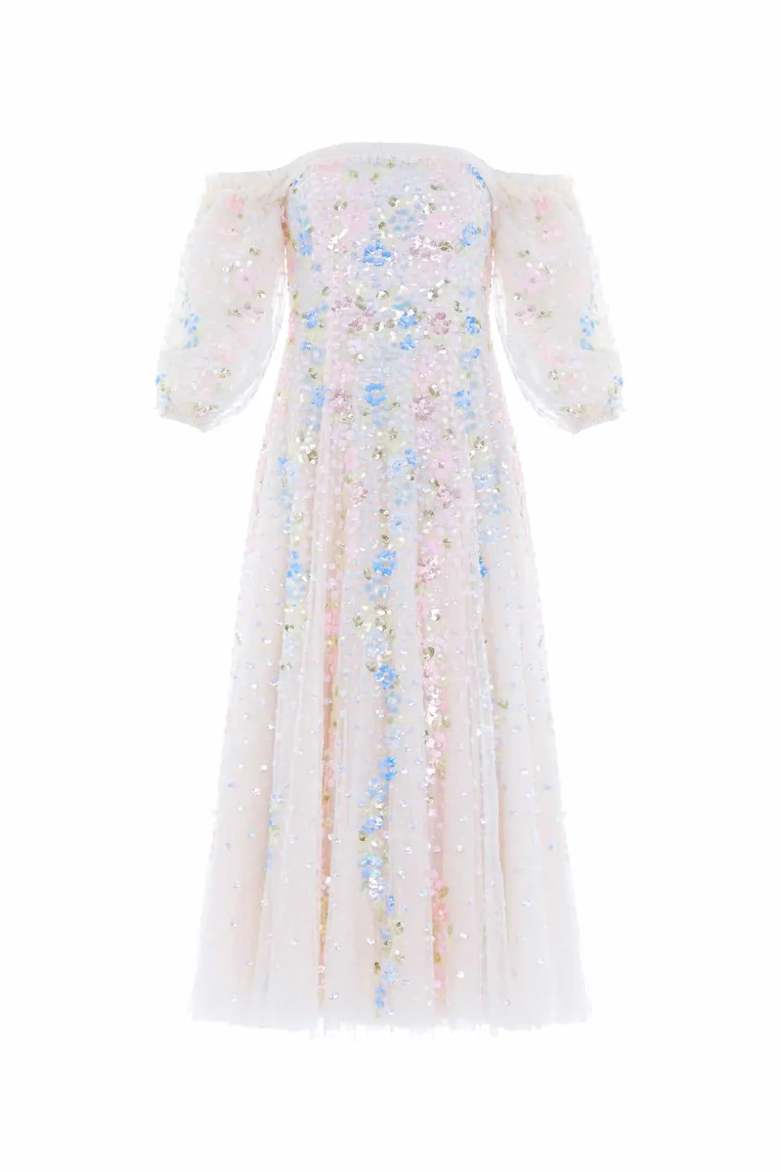 Mummy & Me | Evening Dresses^Needle & Thread Confetti Gloss Off-Shoulder Ballerina Dress Champagne