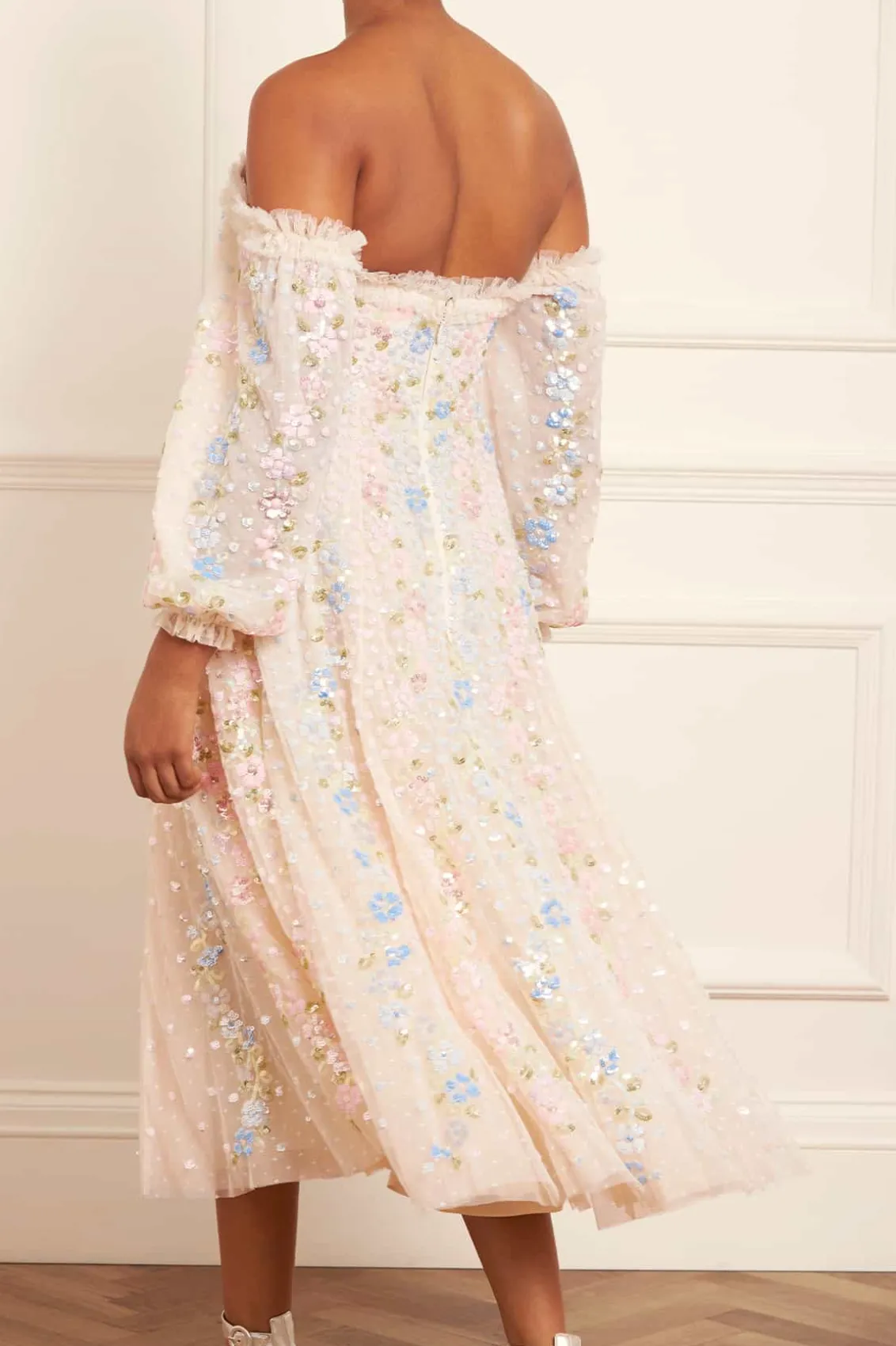 Mummy & Me | Evening Dresses^Needle & Thread Confetti Gloss Off-Shoulder Ballerina Dress Champagne