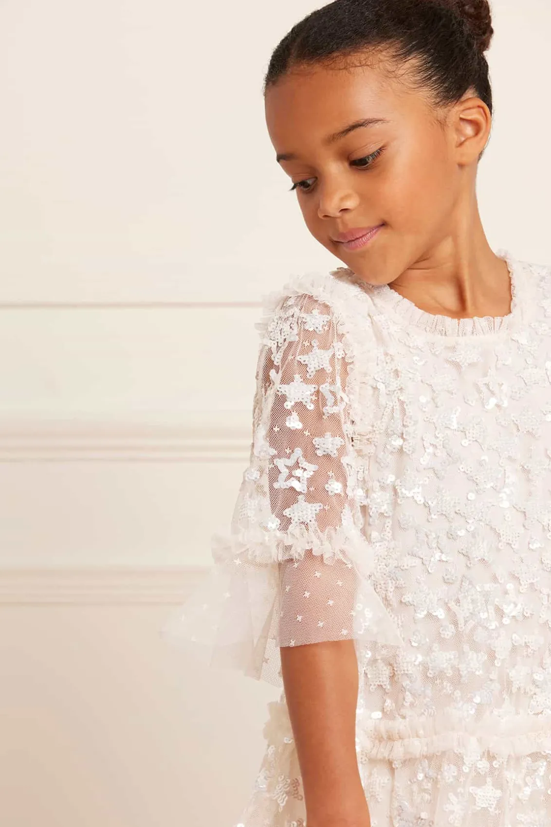 Mummy & Me | Flower Girl^Needle & Thread Constellation Gloss Kids Dress Champagne