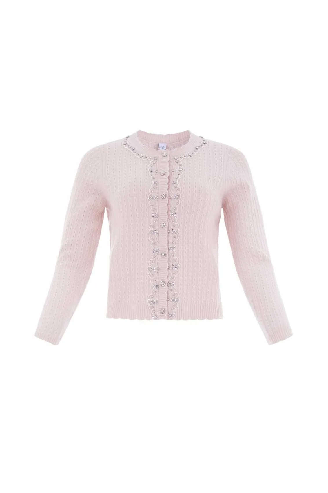 Knitwear^Needle & Thread Crystal Border Short Cardigan Pink