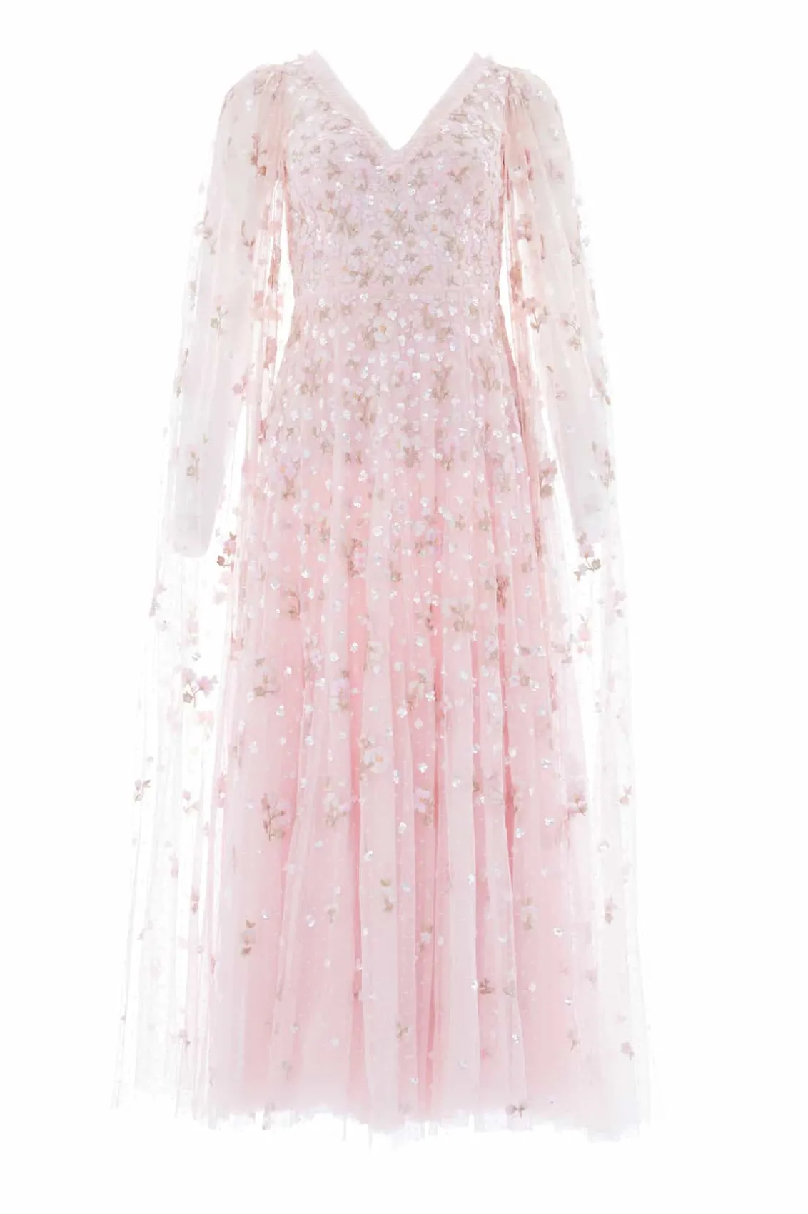Evening Dresses | Embroidered Dresses^Needle & Thread Dahlia Ditsy Ankle Gown Pink