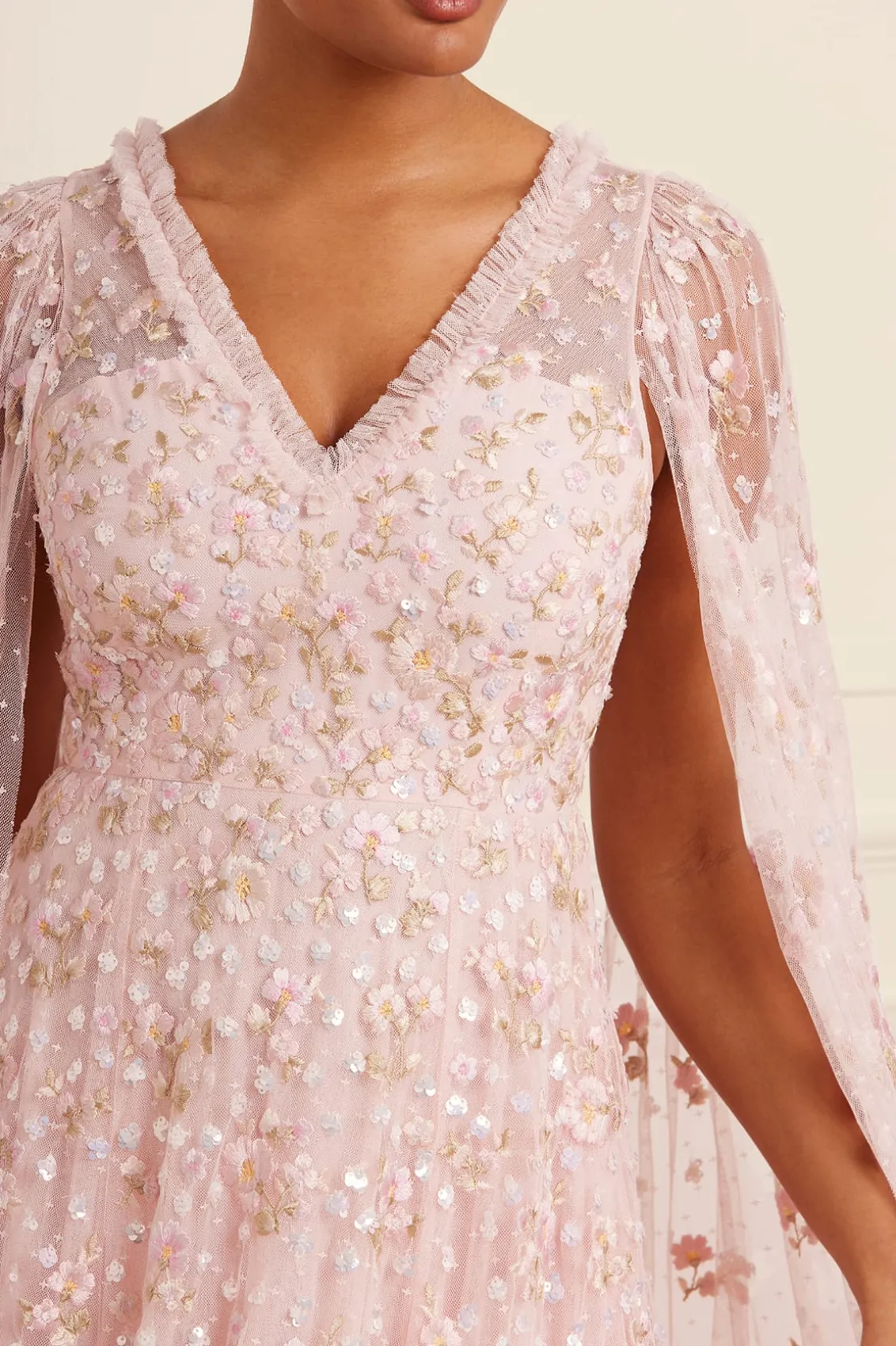 Evening Dresses | Embroidered Dresses^Needle & Thread Dahlia Ditsy Ankle Gown Pink