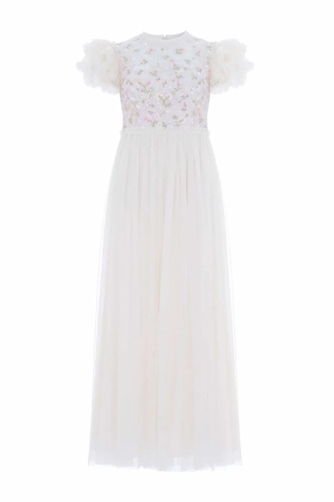 Bridesmaid | Bridal^Needle & Thread Dahlia Ditsy Bodice Round Neck Ankle Gown Champagne