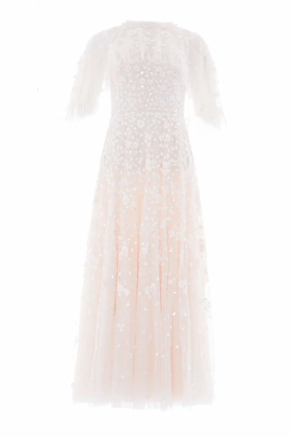 Bridal | Mummy & Me^Needle & Thread Dahlia Ditsy Short Cape Ankle Gown Champagne