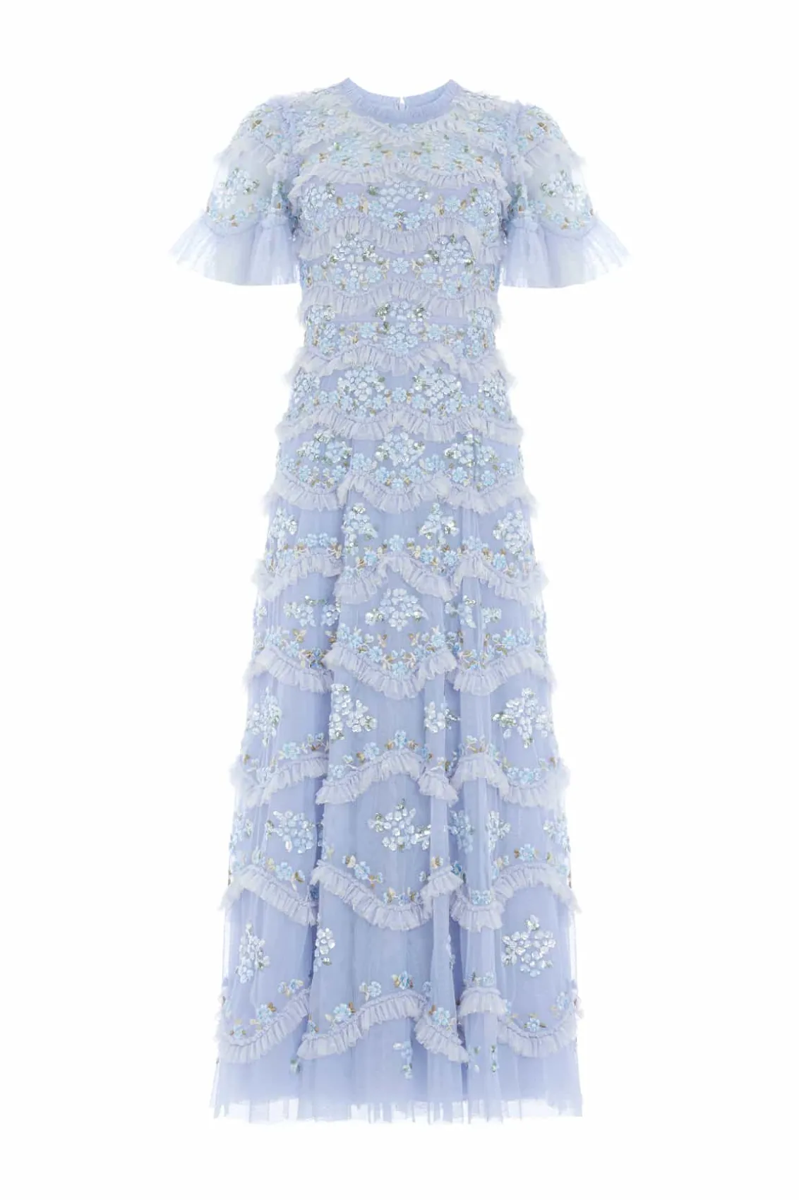 Evening Dresses | Embroidered Dresses^Needle & Thread Daisy Wave Ankle Gown Blue