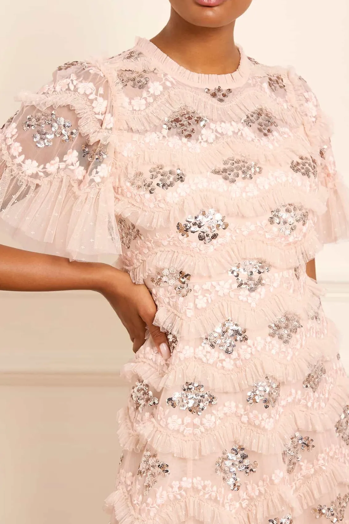 Mummy & Me | Evening Dresses^Needle & Thread Daisy Wave Ankle Gown Beige