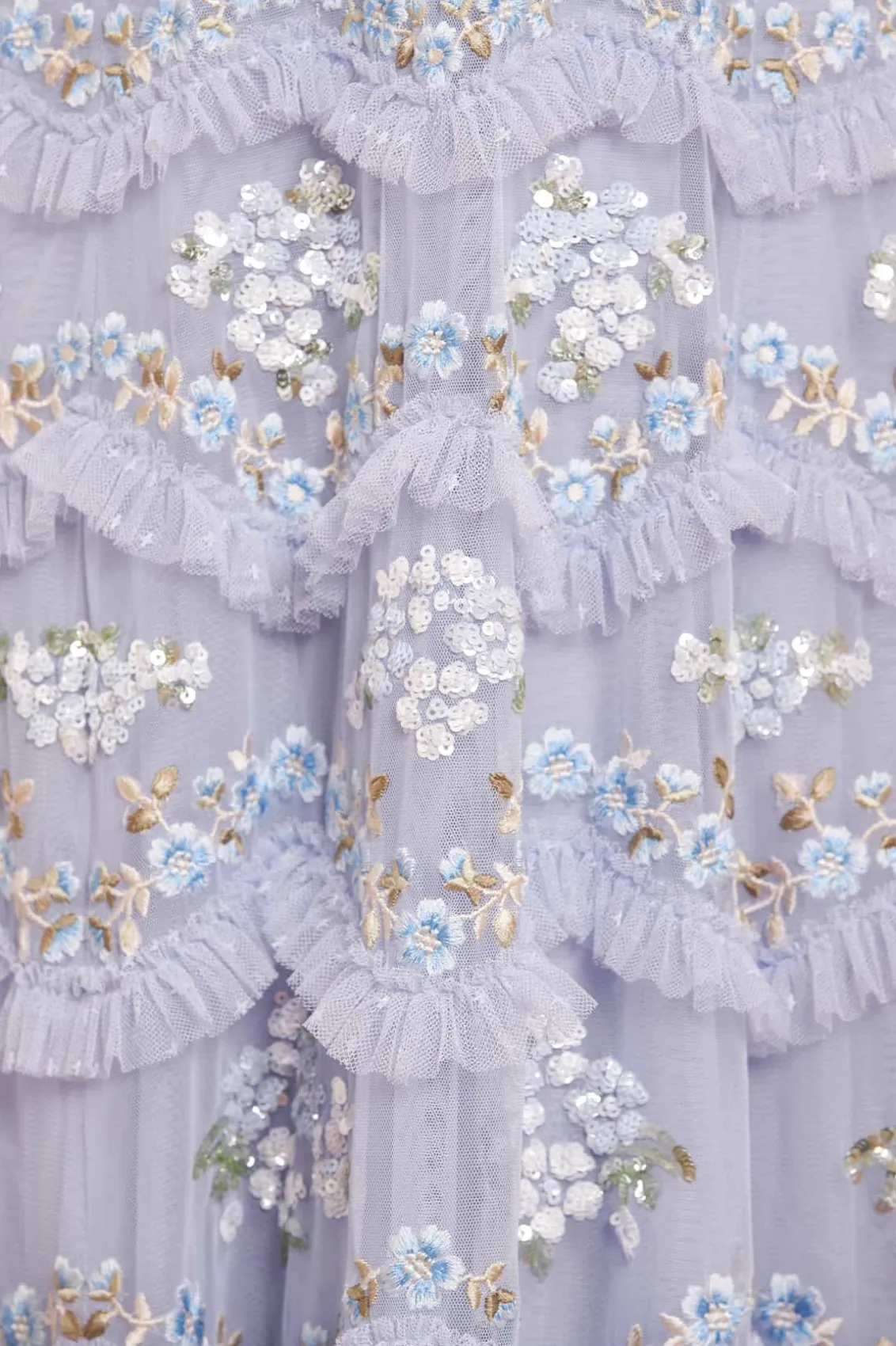 Evening Dresses | Embroidered Dresses^Needle & Thread Daisy Wave Ankle Gown Blue