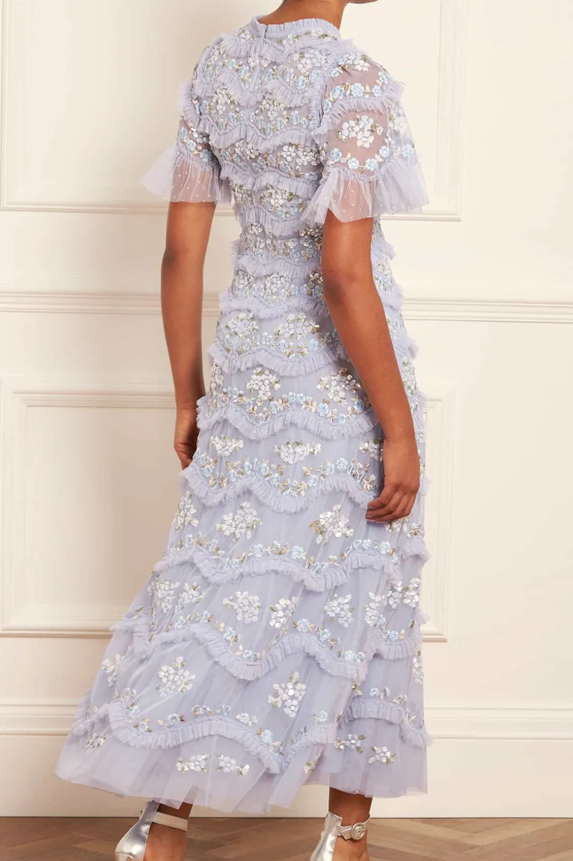 Evening Dresses | Embroidered Dresses^Needle & Thread Daisy Wave Ankle Gown Blue