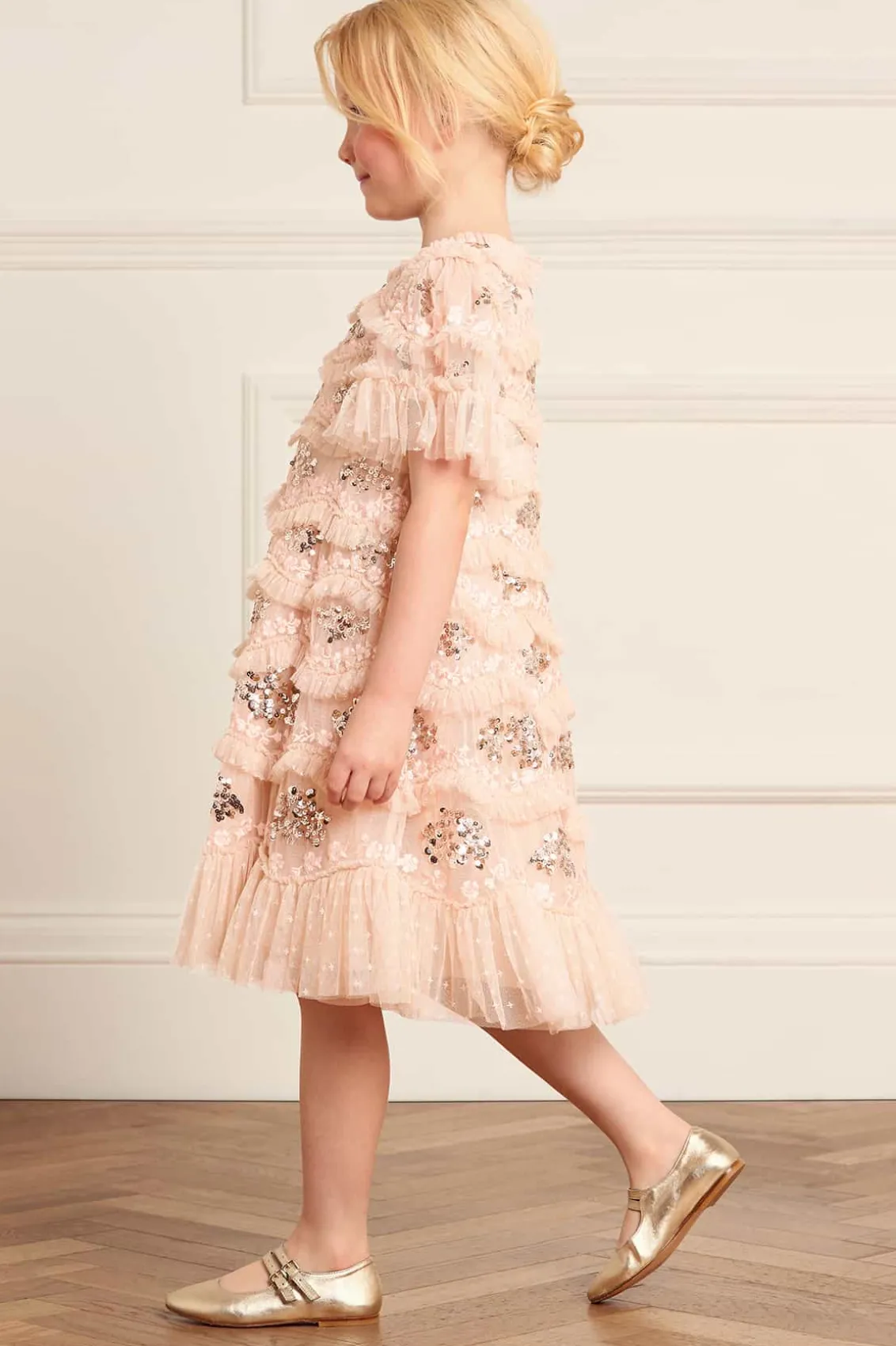 Mummy & Me | Flower Girl^Needle & Thread Daisy Wave Kids Dress Beige