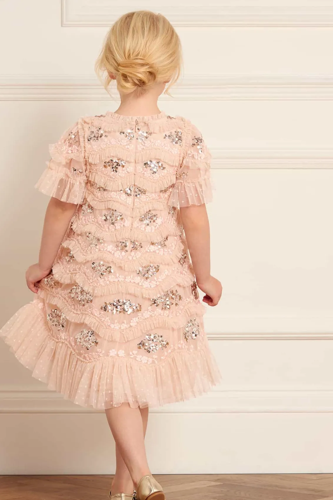 Mummy & Me | Flower Girl^Needle & Thread Daisy Wave Kids Dress Beige