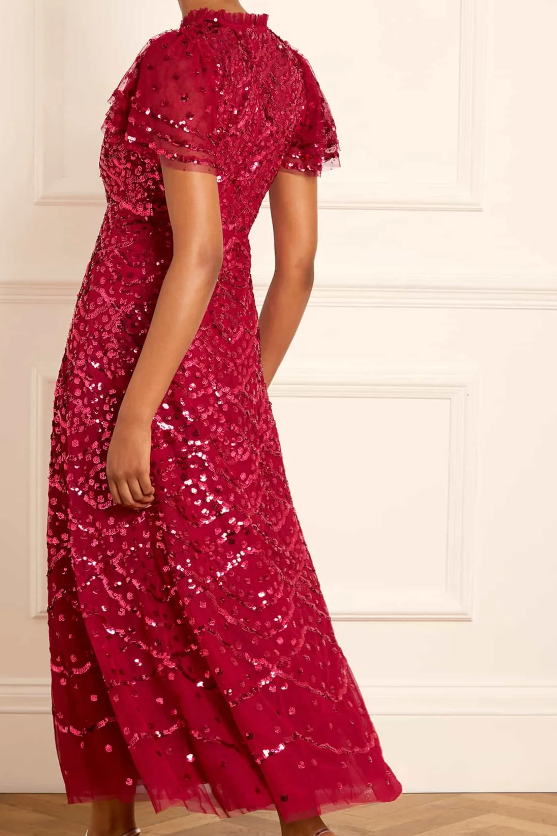 Evening Dresses | Embellished Dresses^Needle & Thread Deco Dot Ankle Gown Red