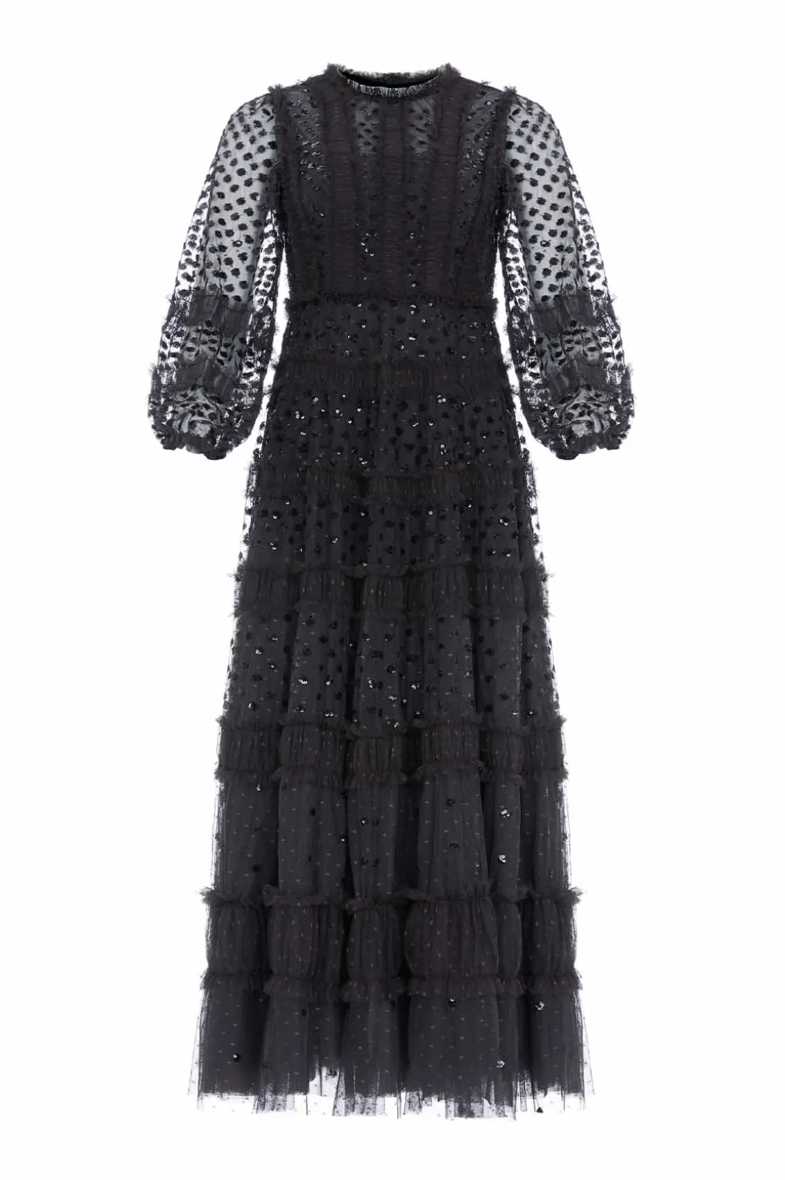 Evening Dresses | Embellished Dresses^Needle & Thread Dot Shimmer Ankle Gown Black