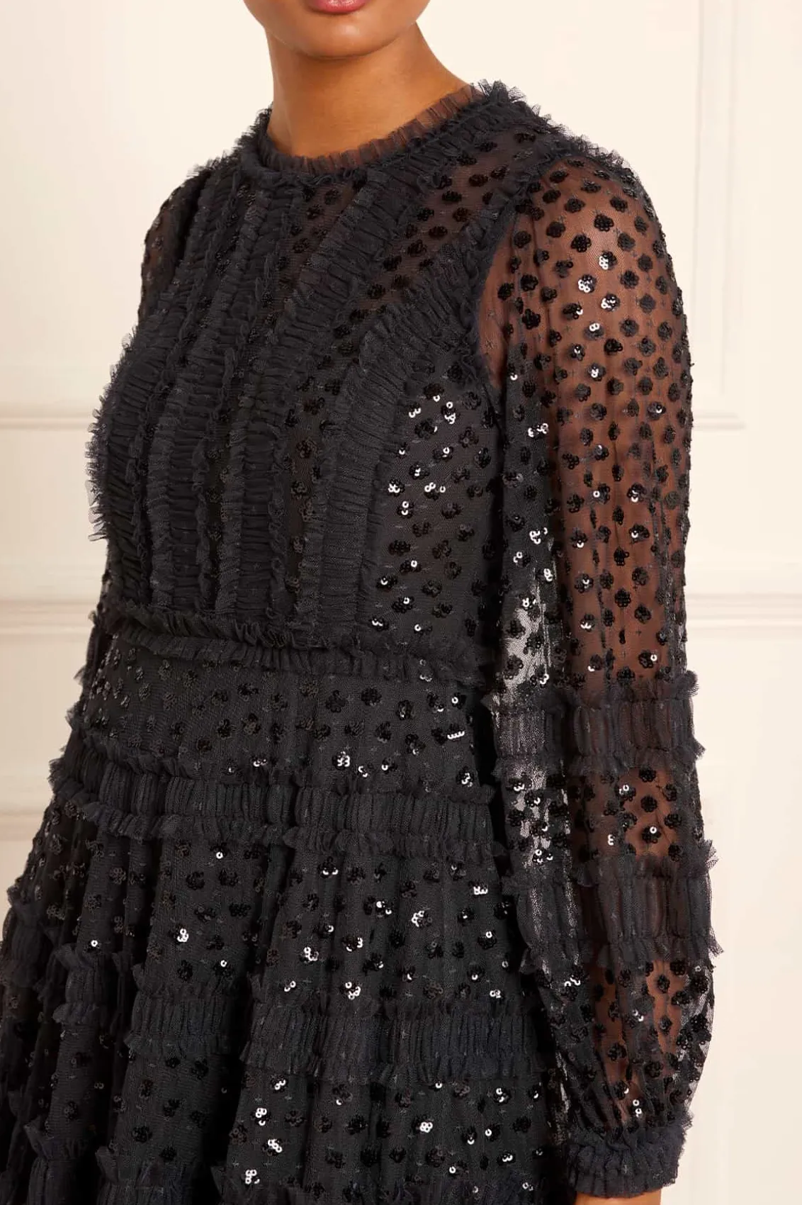 Evening Dresses | Embellished Dresses^Needle & Thread Dot Shimmer Ankle Gown Black