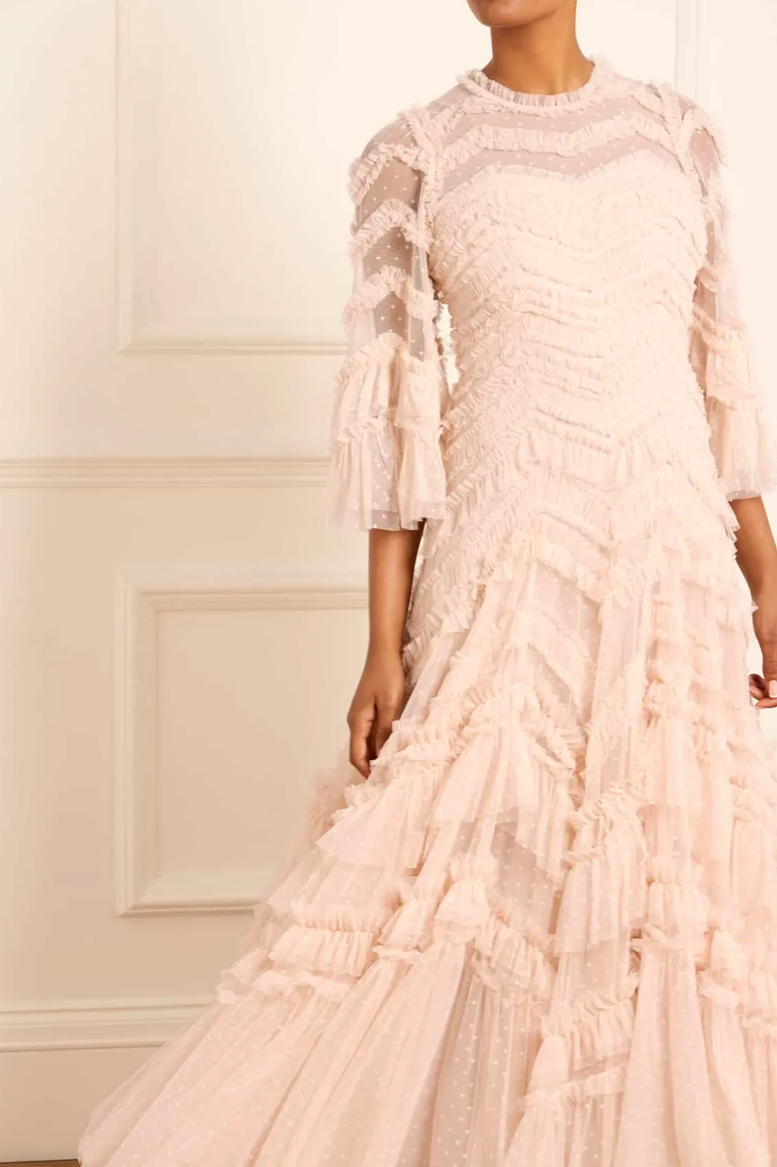 Mummy & Me | Evening Dresses^Needle & Thread Elia Long Sleeve Gown Beige