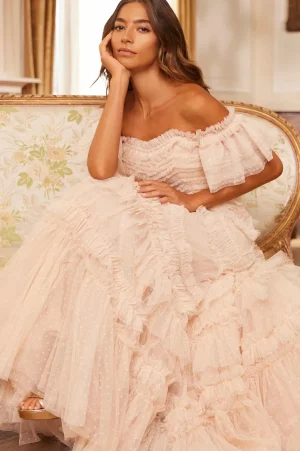 Mummy & Me | Evening Dresses^Needle & Thread Elia Off-Shoulder Gown Beige