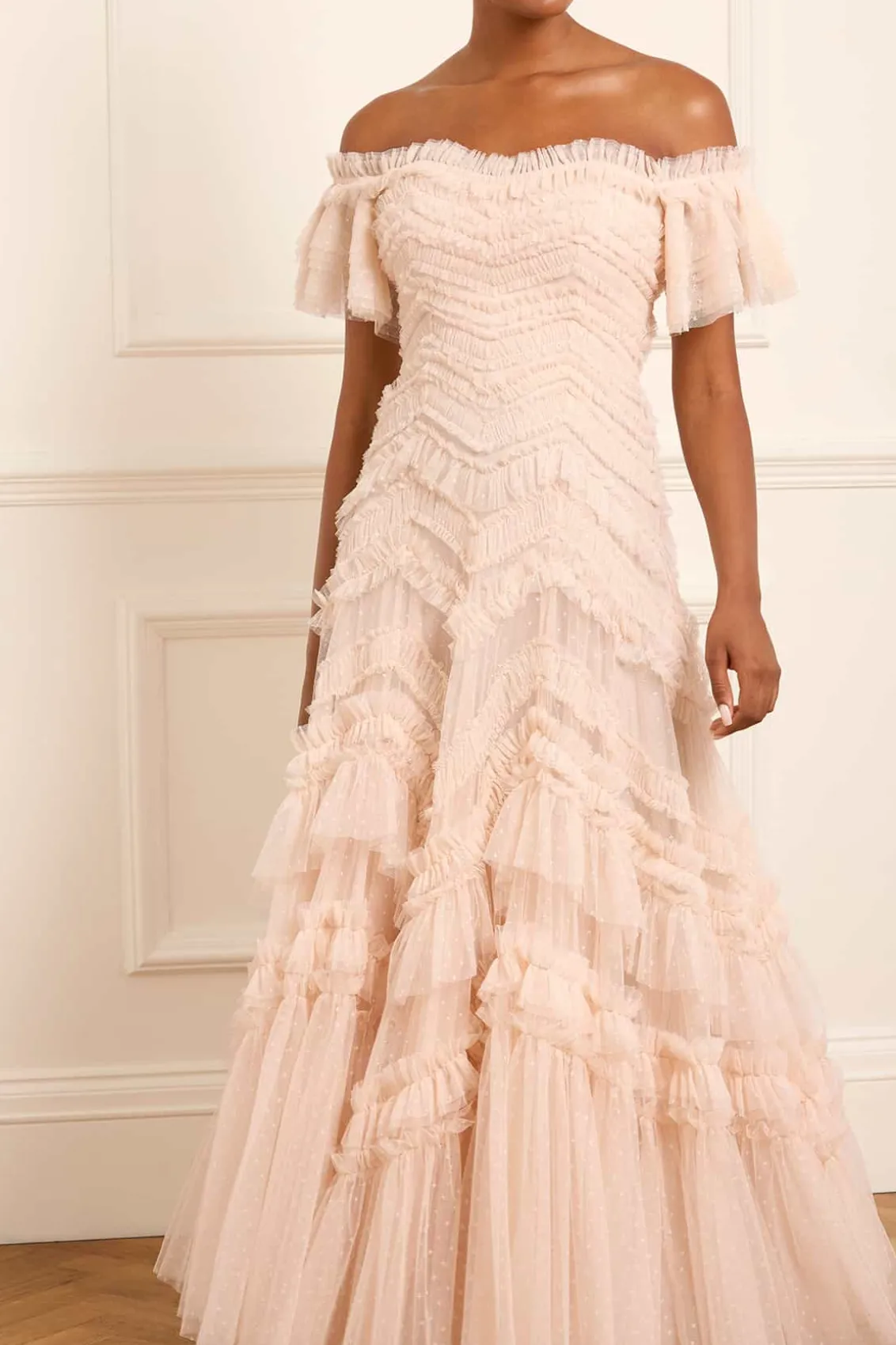 Mummy & Me | Evening Dresses^Needle & Thread Elia Off-Shoulder Gown Beige