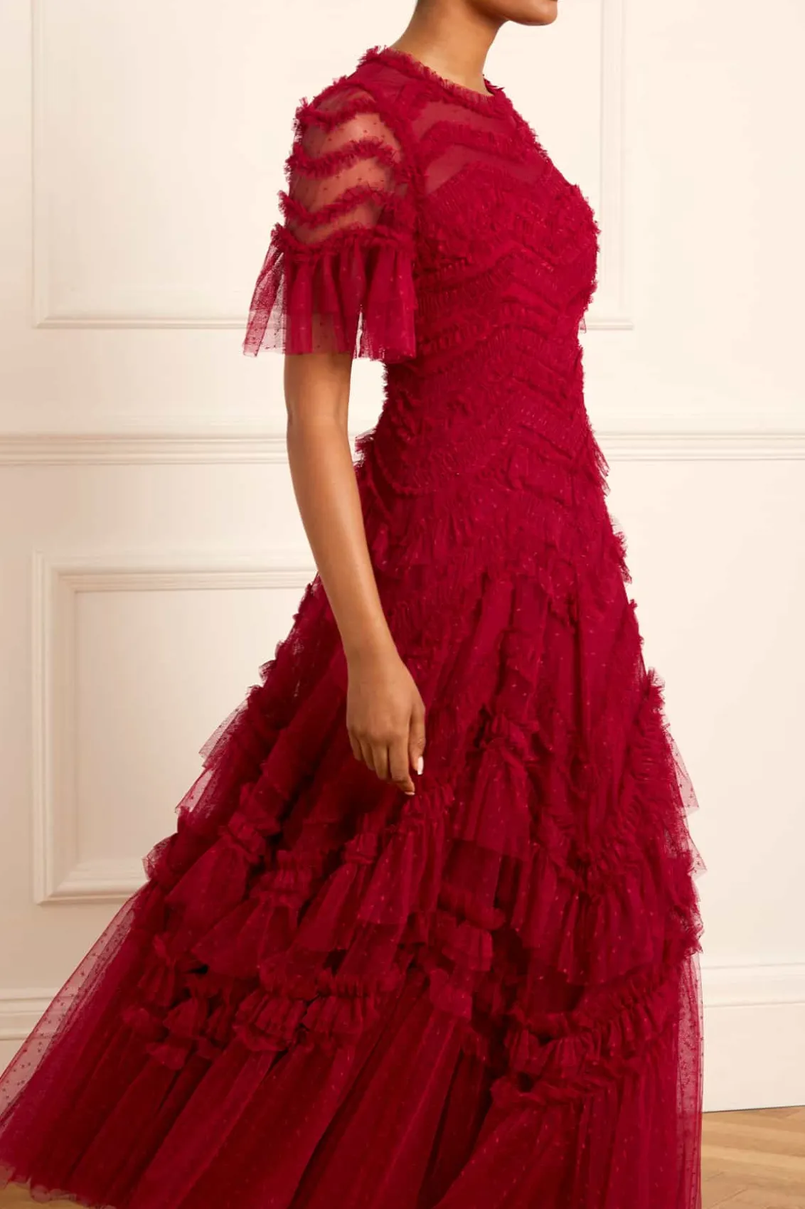 Mummy & Me | Evening Dresses^Needle & Thread Elia Short Sleeve Gown Red