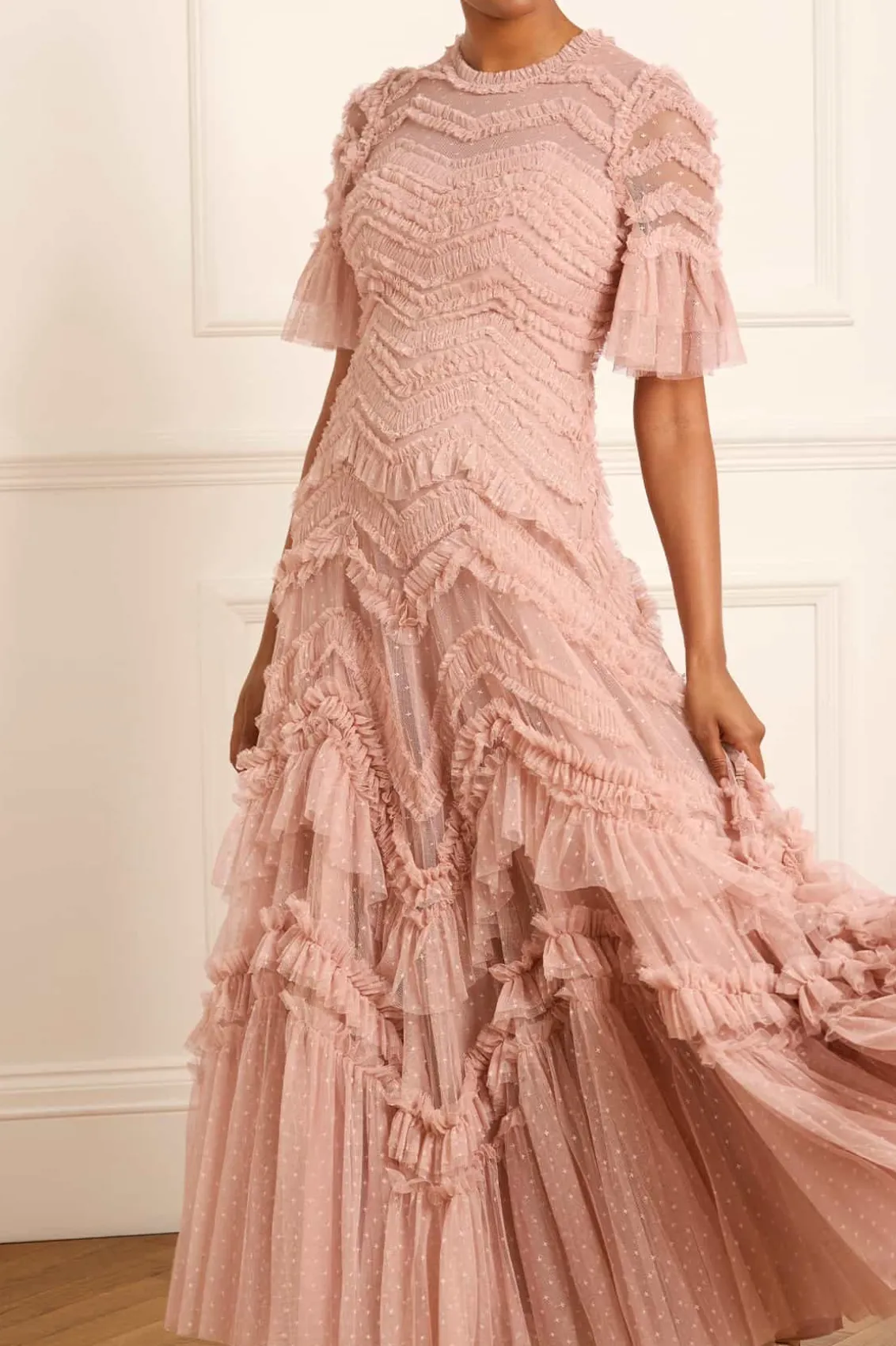 Evening Dresses | Responsibly Sourced^Needle & Thread Elia Short Sleeve Gown Pink