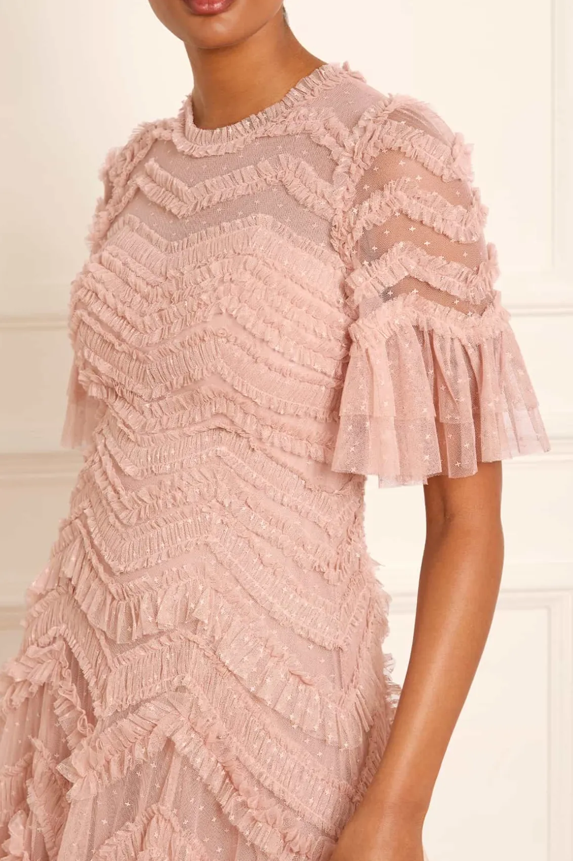 Evening Dresses | Responsibly Sourced^Needle & Thread Elia Short Sleeve Gown Pink