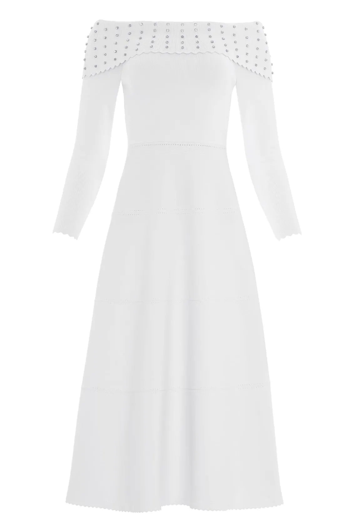 Wedding Wardrobe | Day Dresses^Needle & Thread Embellished Bardot Knit Gown Champagne