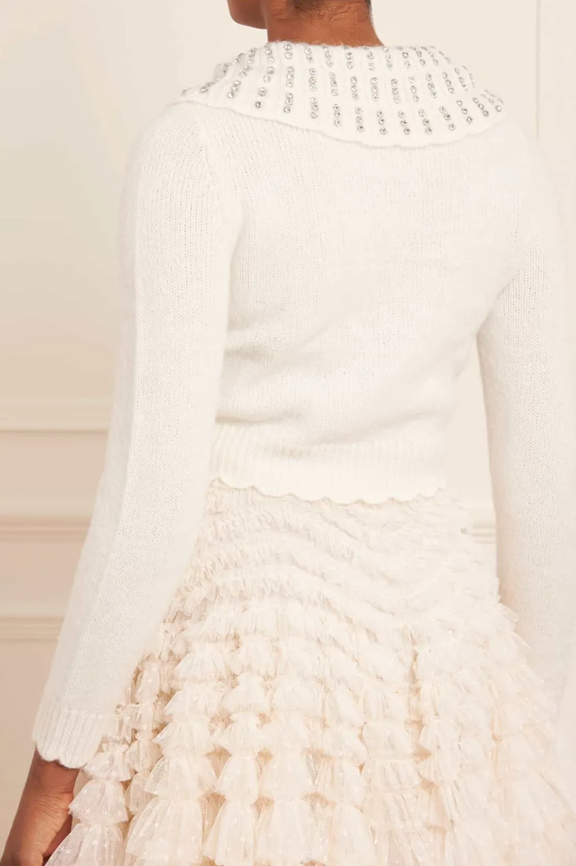 Wedding Wardrobe | Knitwear^Needle & Thread Embellished Collar Short Cardigan Champagne