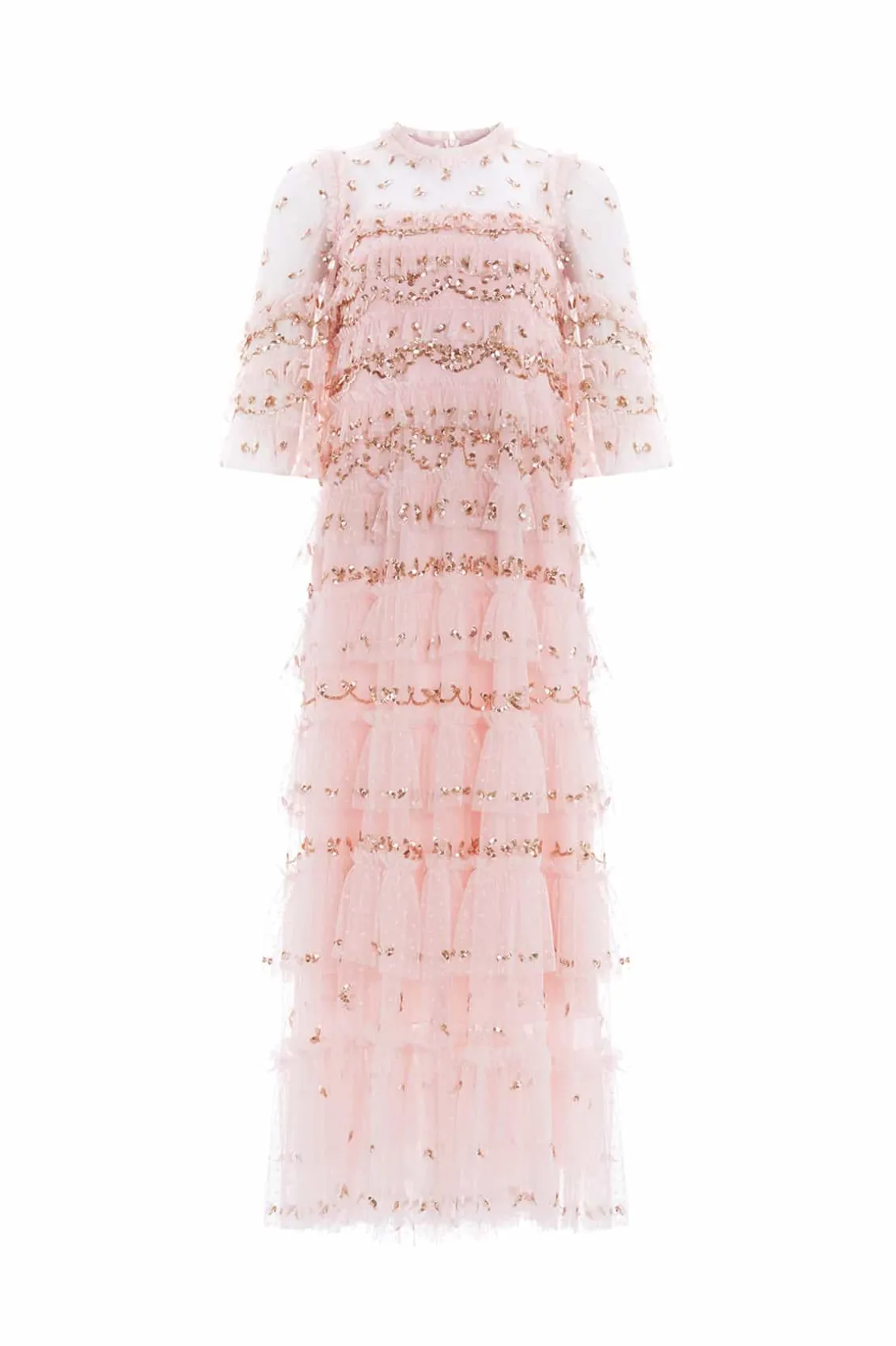 Evening Dresses | Embellished Dresses^Needle & Thread Emily Lace Ankle Gown Pink