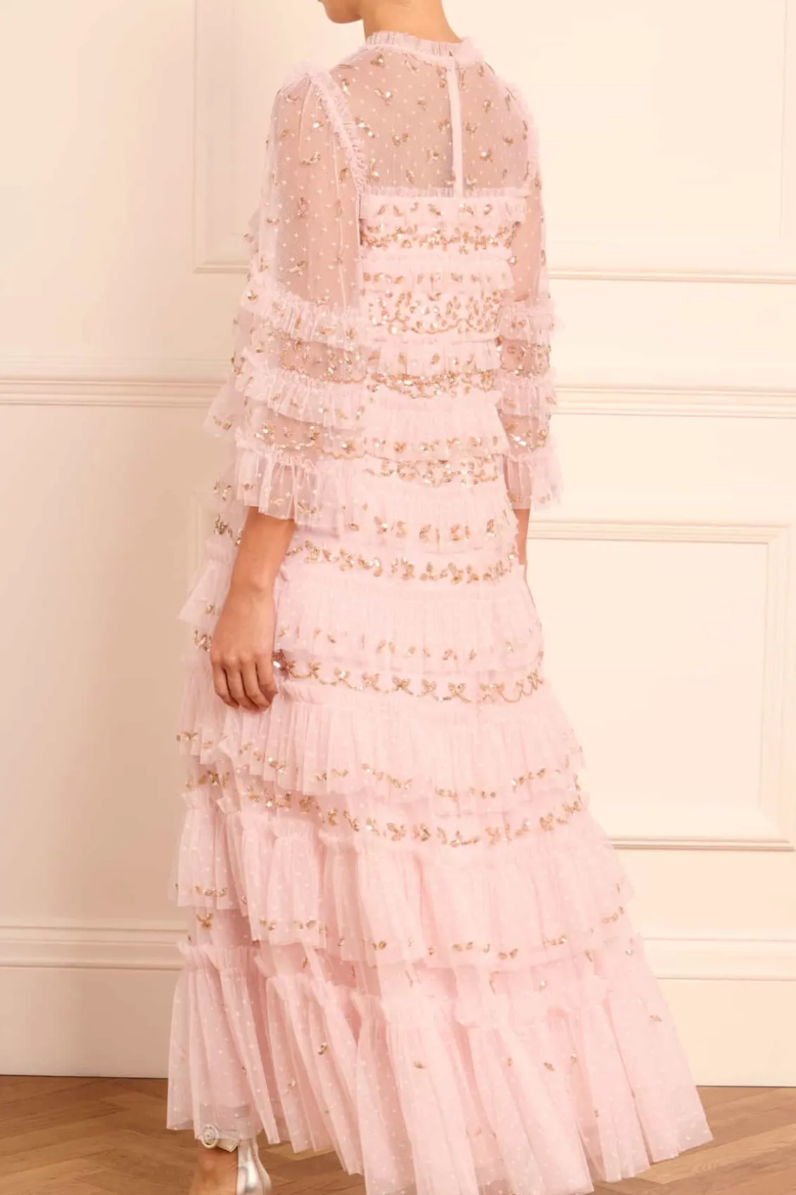 Evening Dresses | Embellished Dresses^Needle & Thread Emily Lace Ankle Gown Pink