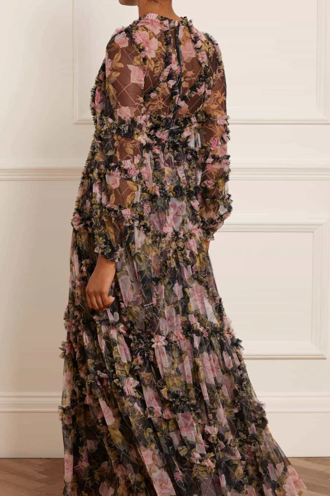 Wedding Guest | Mummy & Me^Needle & Thread English Rose Diamond Ruffle Gown Black